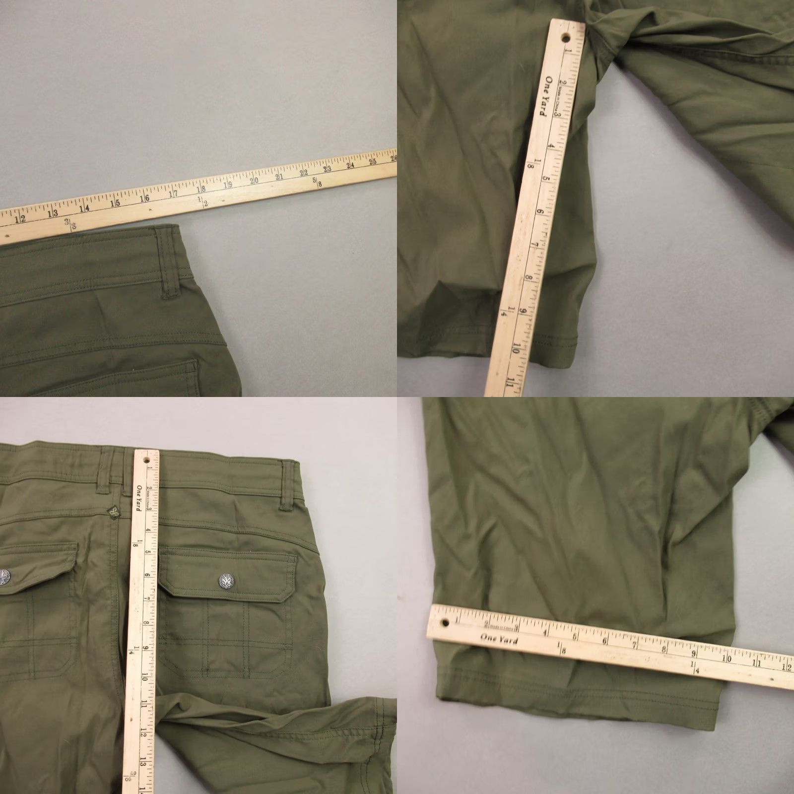 Prana prAna Shorts Womens 10 Lightweight Outdoors Pockets Green Chino Size 32" / US 10 / IT 46 - 8 Thumbnail