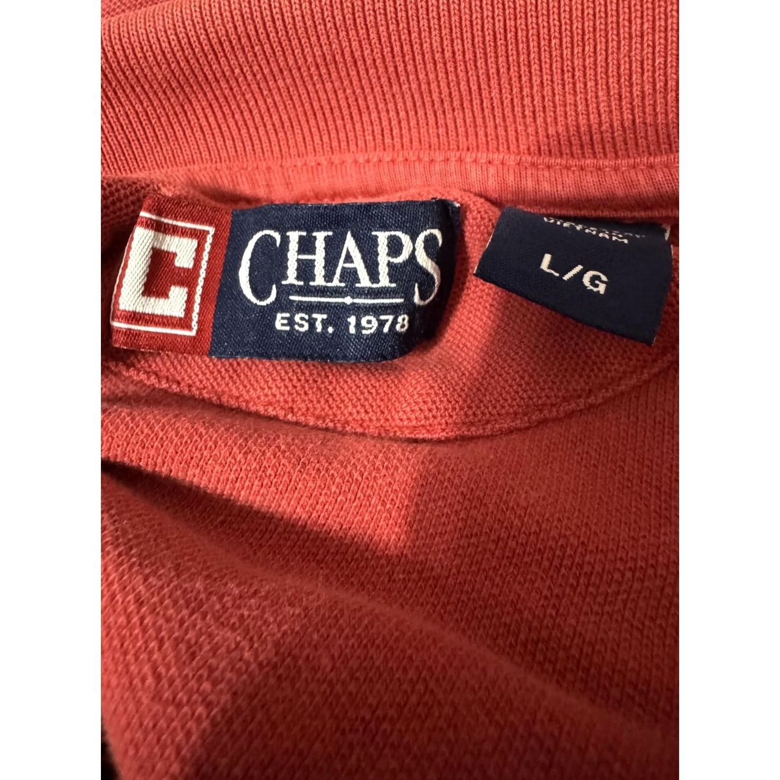 Chaps Chaps Polo Shirt Red L Men's Short Sleeve Button-Down Collar Cotton Solid Regular Vintage No Size US L / EU 52-54 / 3 - 3 Thumbnail