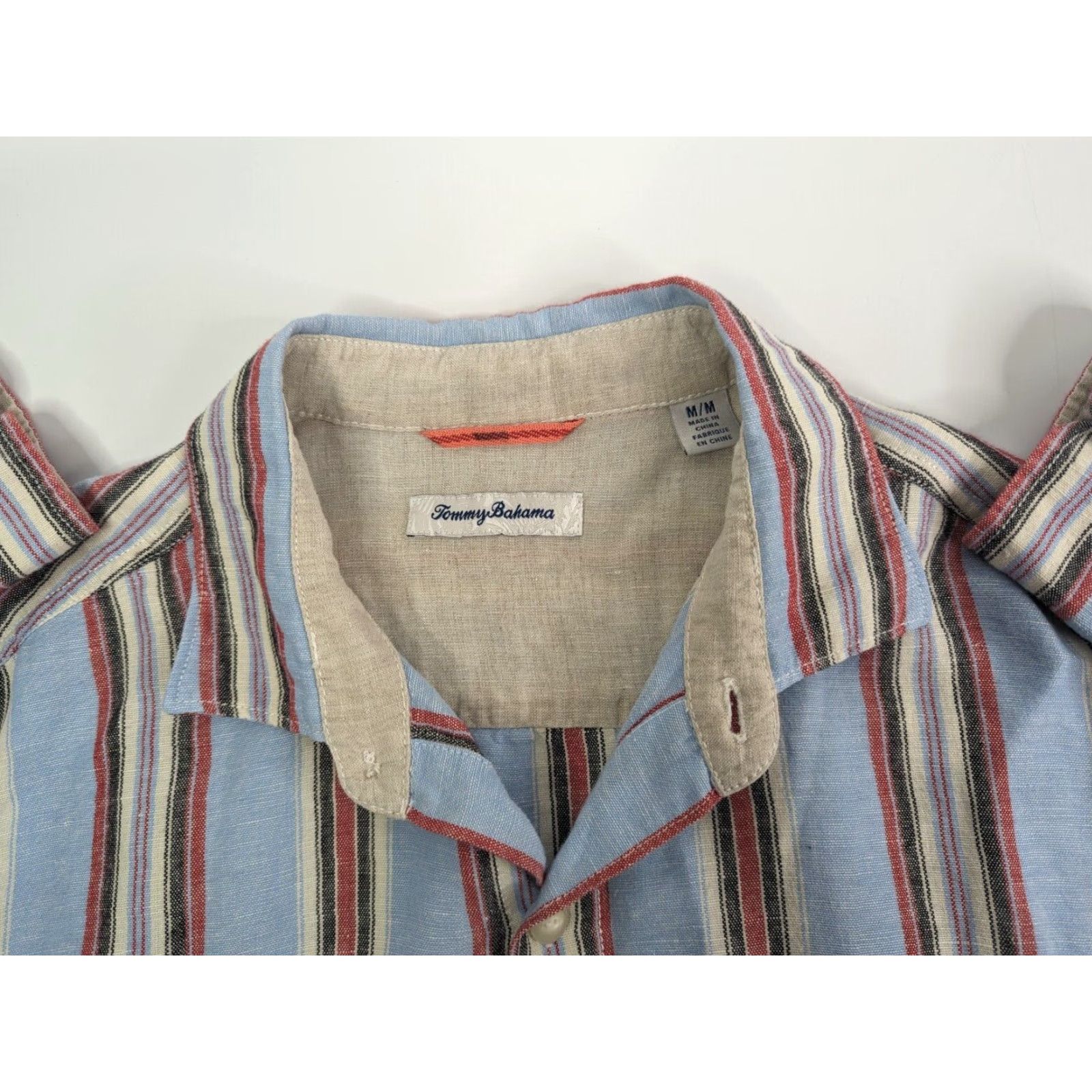 Tommy Bahama Tommy Bahama Shirt Button-Up Long Sleeve Striped Linen Cotton Blend M Multicolor Mens Size US M / EU 48-50 / 2 - 6 Thumbnail