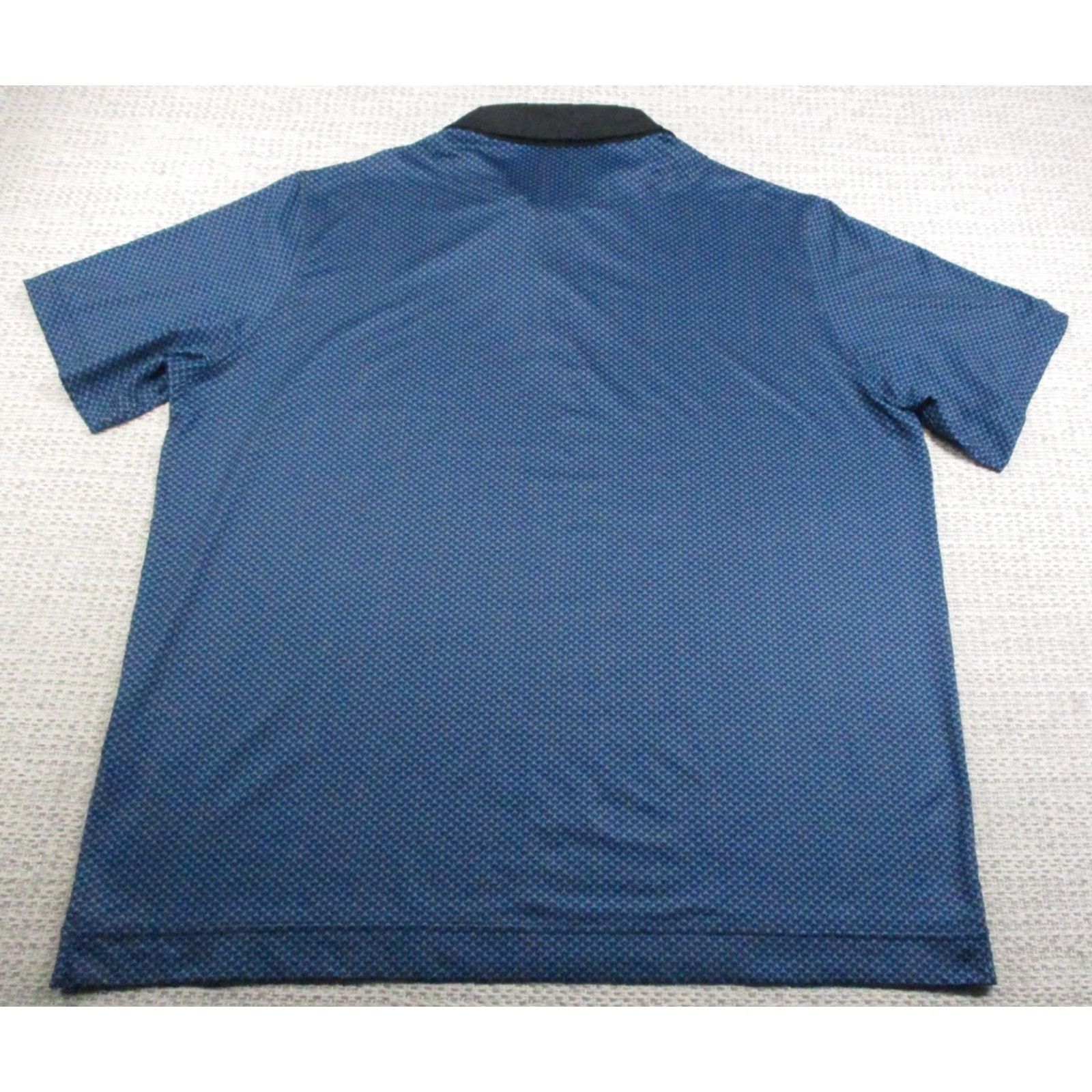 Vintage DEOLAX Polo Shirt Mens XXL Blue Geometric Print Short Sleeve Collar Golf Casual Size US XXL / EU 58 / 5 - 6 Thumbnail