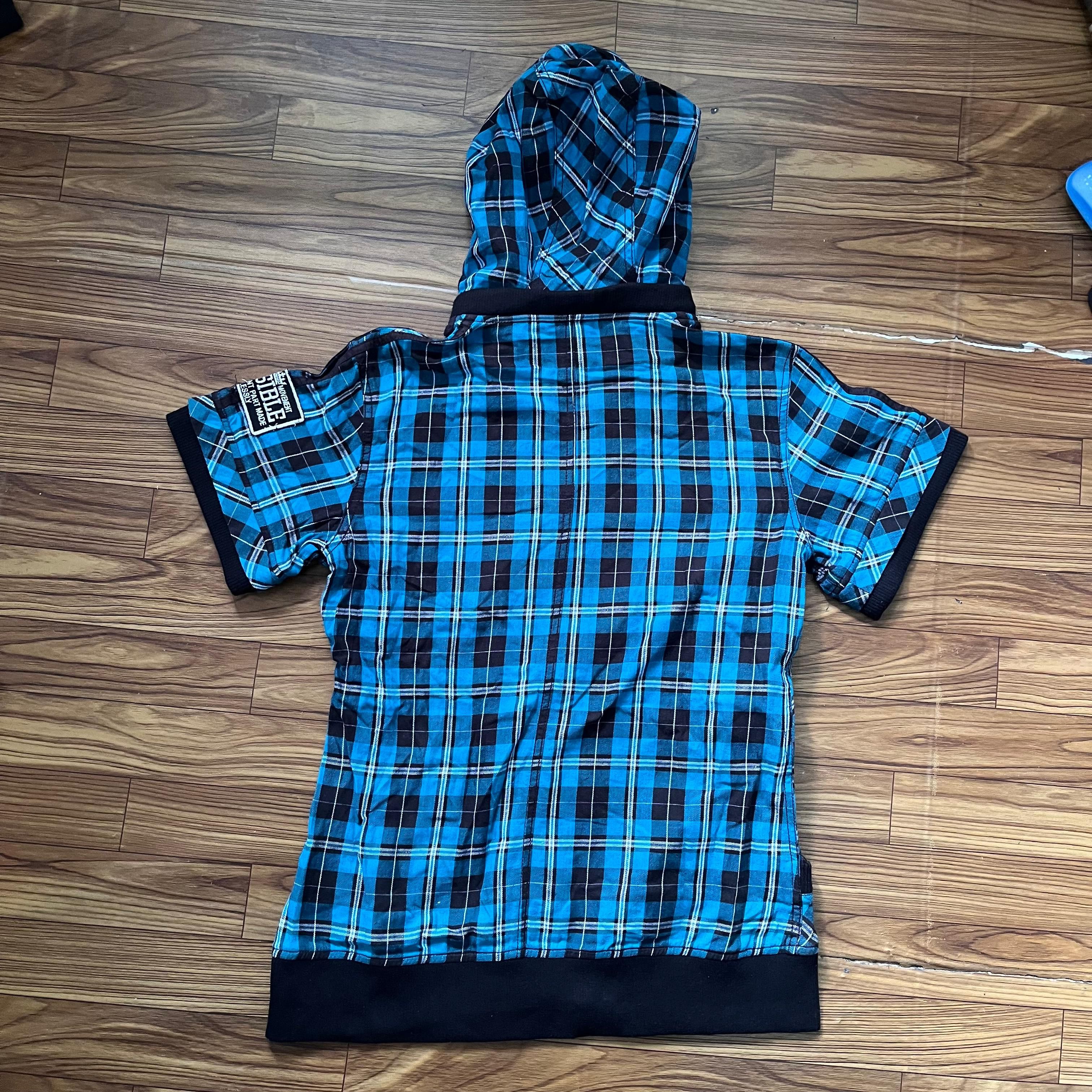 Beauty Beast Y2K Cornflake Ifsixwasnine Plaid Short Sleeve Hoodie Size US L / EU 52-54 / 3 - 6 Thumbnail