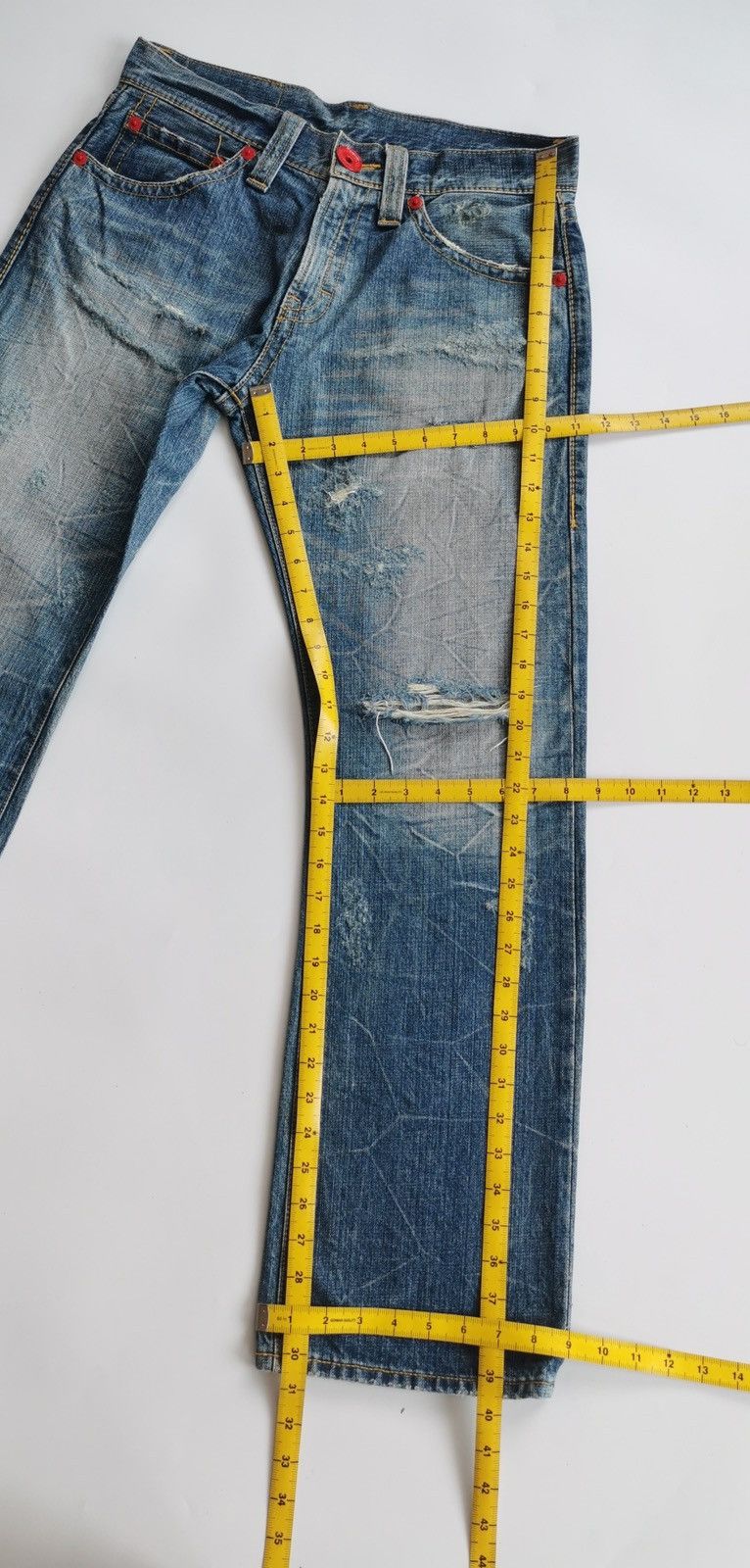 Japanese Brand CocoLulu Japan Prints Distressed Denim Jeans Size US 32 / EU 48 - 10 Thumbnail