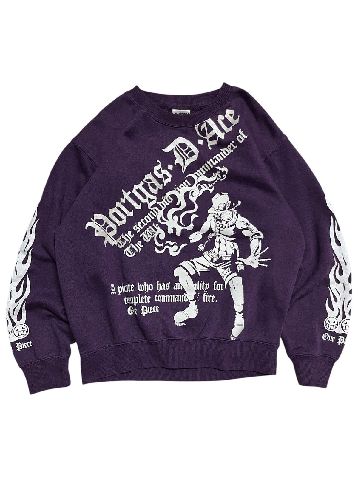 Anime One Piece Portgas D Ace Flame Sleeve Crewneck Sweatshirt Size US L / EU 52-54 / 3 - 1 Thumbnail