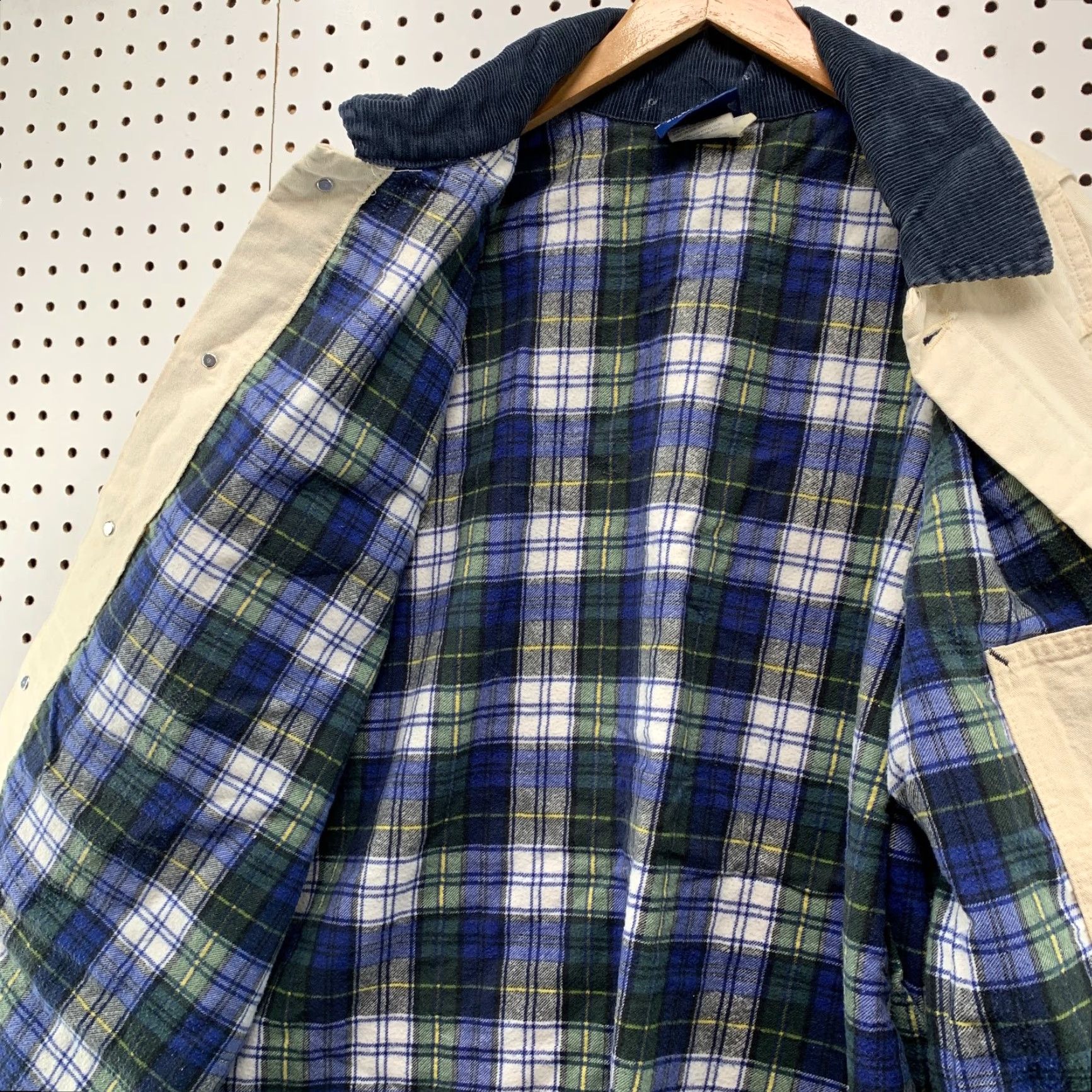 Dickies VINTAGE Dickies Chore Coat Mens XL White Plaid Flannel Lined DIstressed Coat Size US XL / EU 56 / 4 - 3 Thumbnail