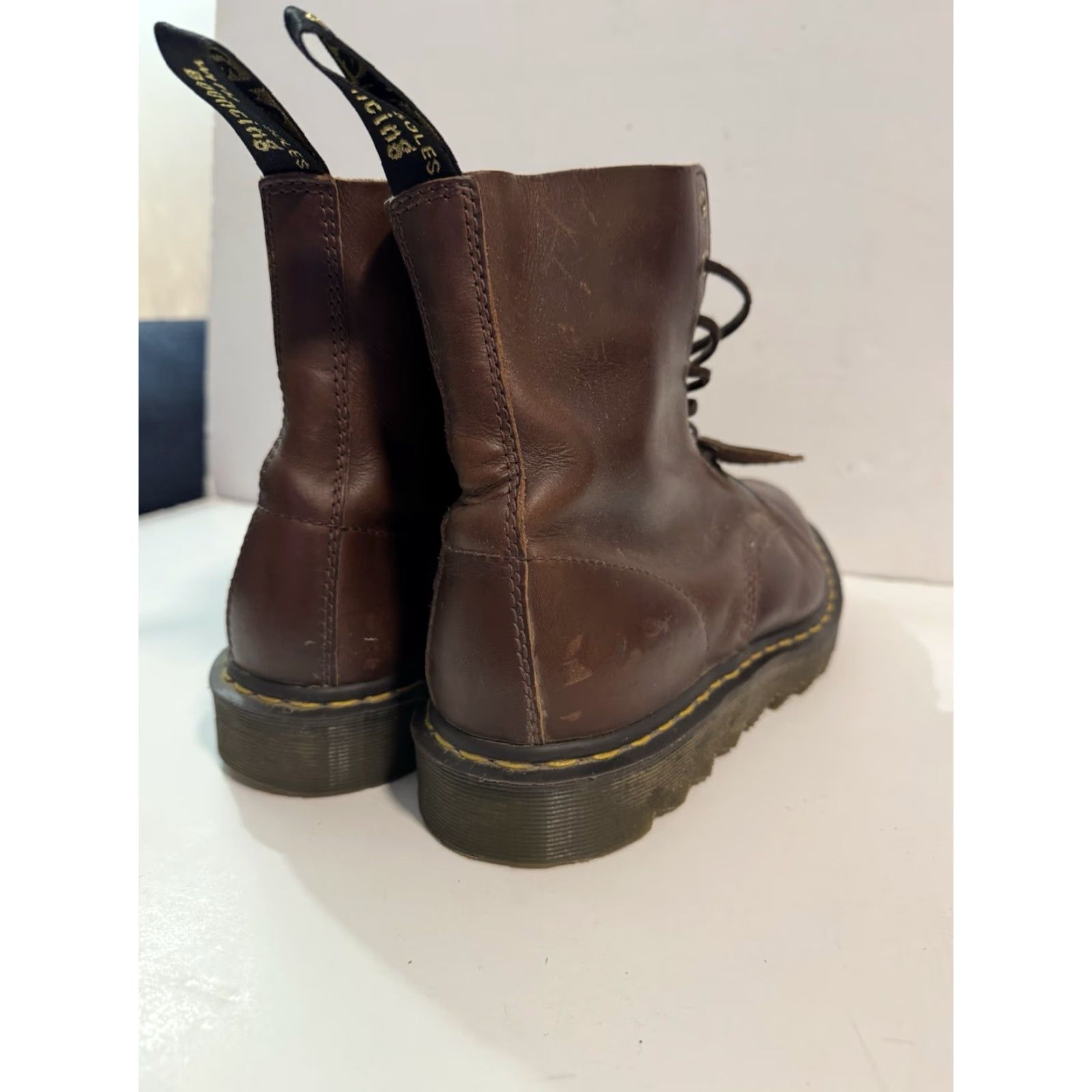 Dr. Martens VINTAGE Dr. Martens 1460 Made England Horween Leather Boots Brown Discontinued Size 13 Mens Leather Boots Size US 13 / EU 46 - 7 Thumbnail