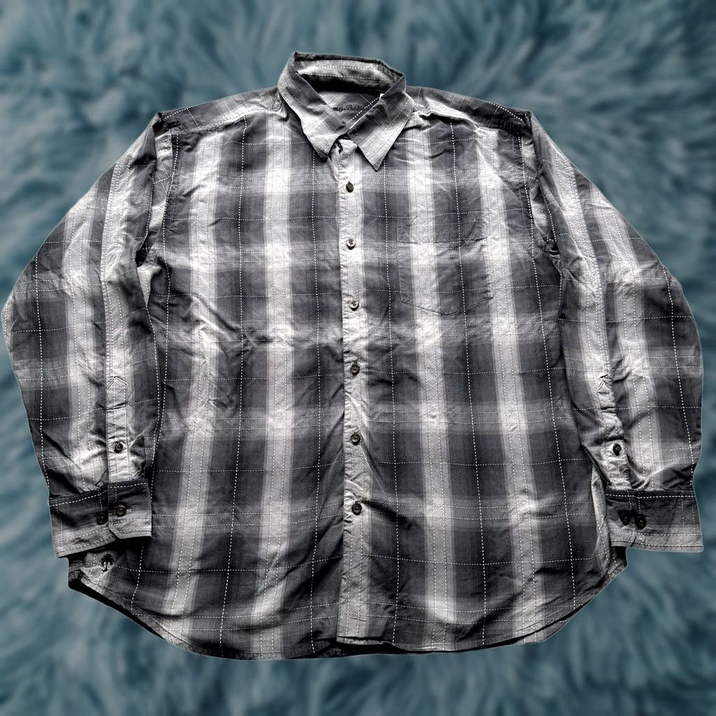 Tommy Bahama Tommy Bahama 100% Silk Plaid Long Sleeve Shirt Mens XL Black Button Front Casual Size US XL / EU 56 / 4 - 1 Thumbnail