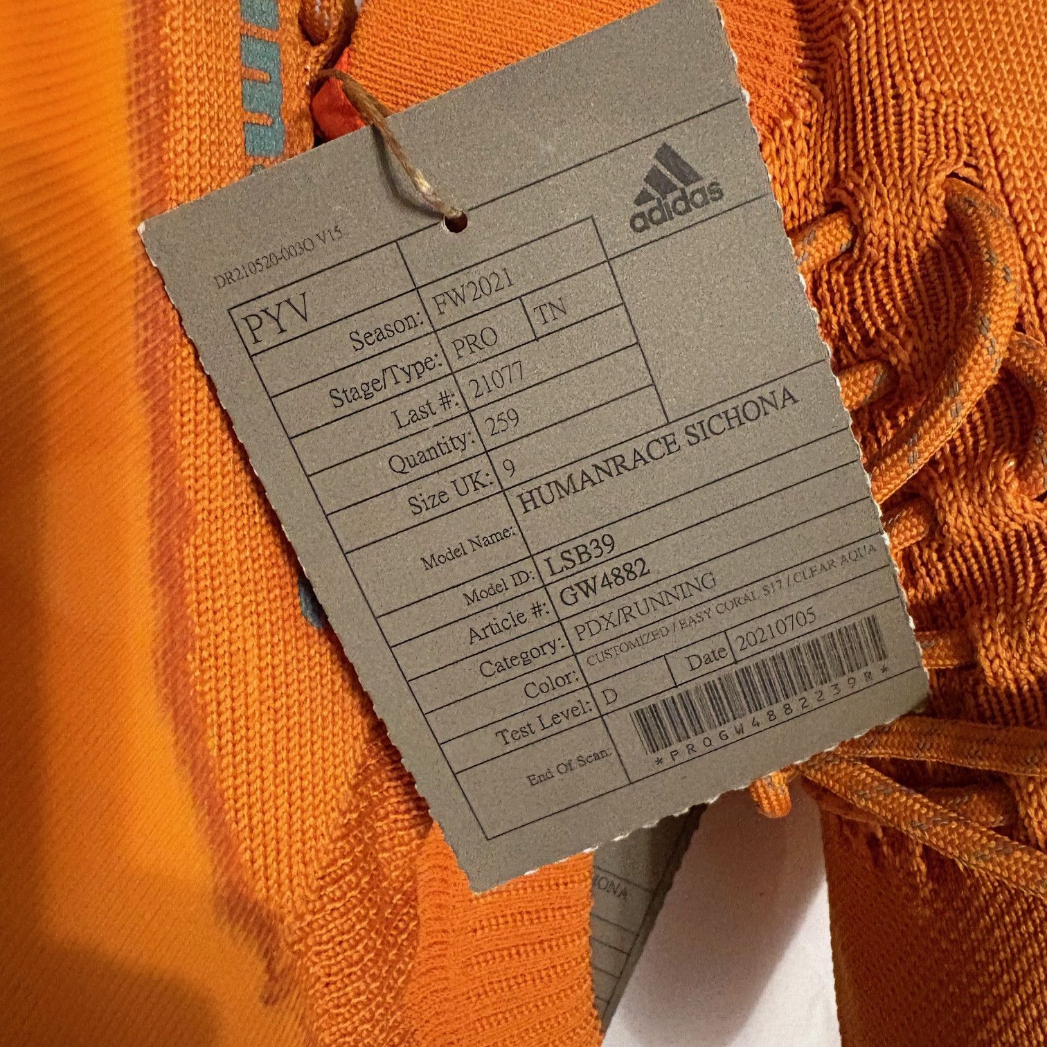 Humanrace adidas Humanrace Sičhona Orange Pro Sample *NEVER RELEASED* Size US 9.5 / EU 42-43 - 3 Thumbnail