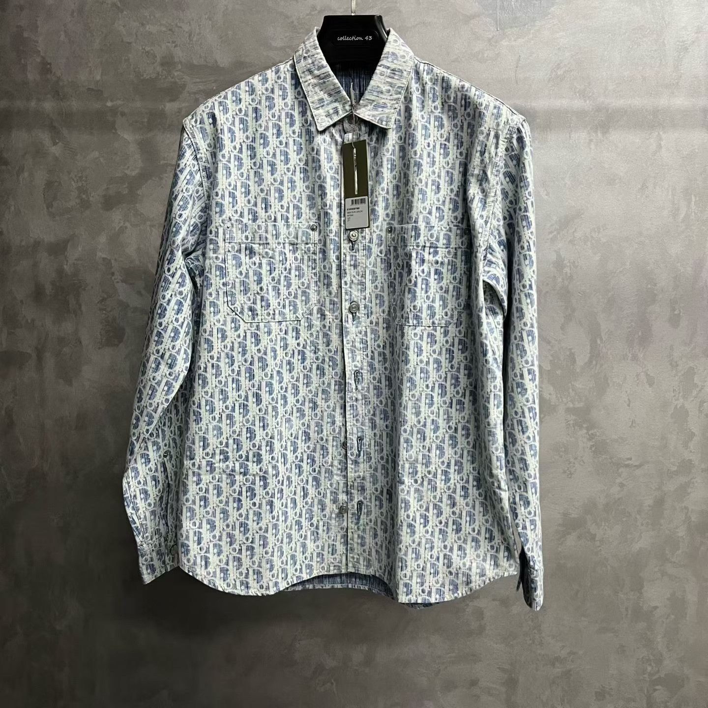 Dior Dior Printed Blue Shirt S Men Size S / US 4 / IT 40 - 1 Thumbnail