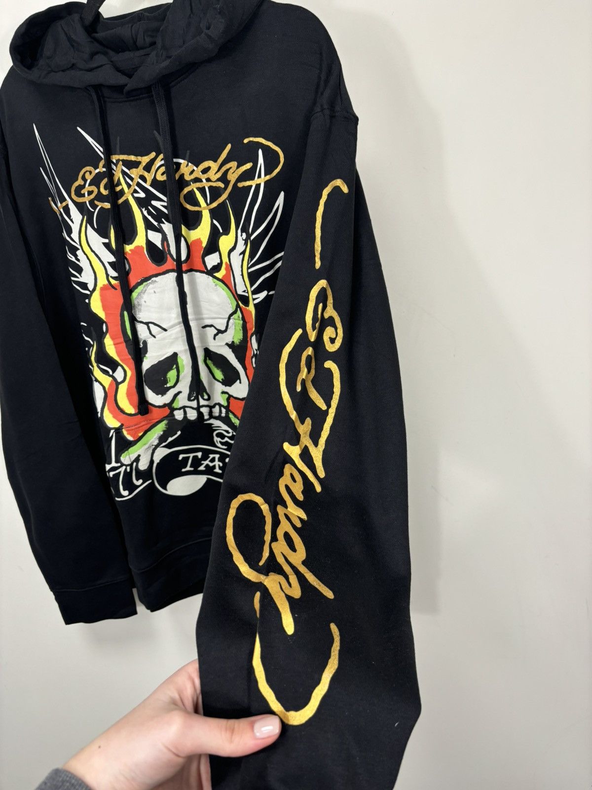 Ed Hardy Vintage Ed Hardy Skull Tattoo Y2K NEW Hype Black Hoodie Size US XL / EU 56 / 4 - 9 Thumbnail