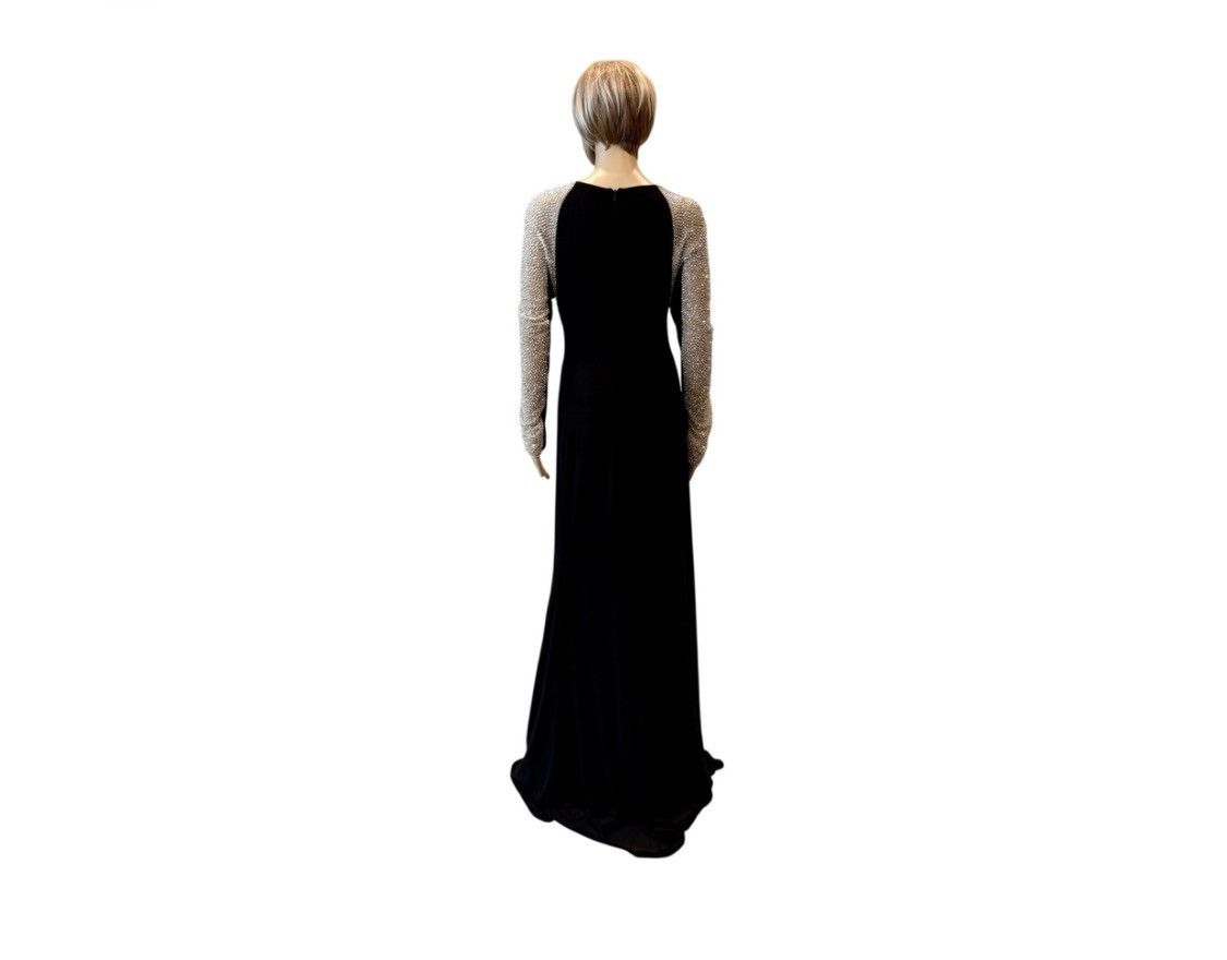 Other Xscape Black Gown & Illusion Nude with Silver Beaded Sleeves Size XXL / US 16-18 / IT 52-54 - 4 Thumbnail