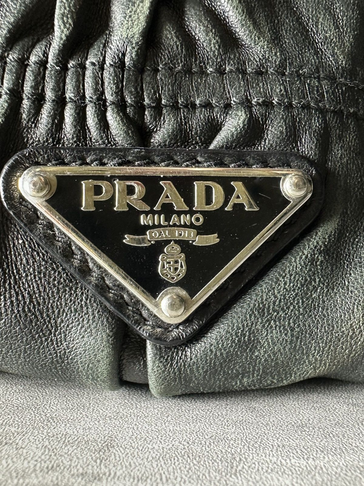 Prada PRADA GATHERED LEATHER HANDLE BAG Size ONE SIZE - 4 Thumbnail