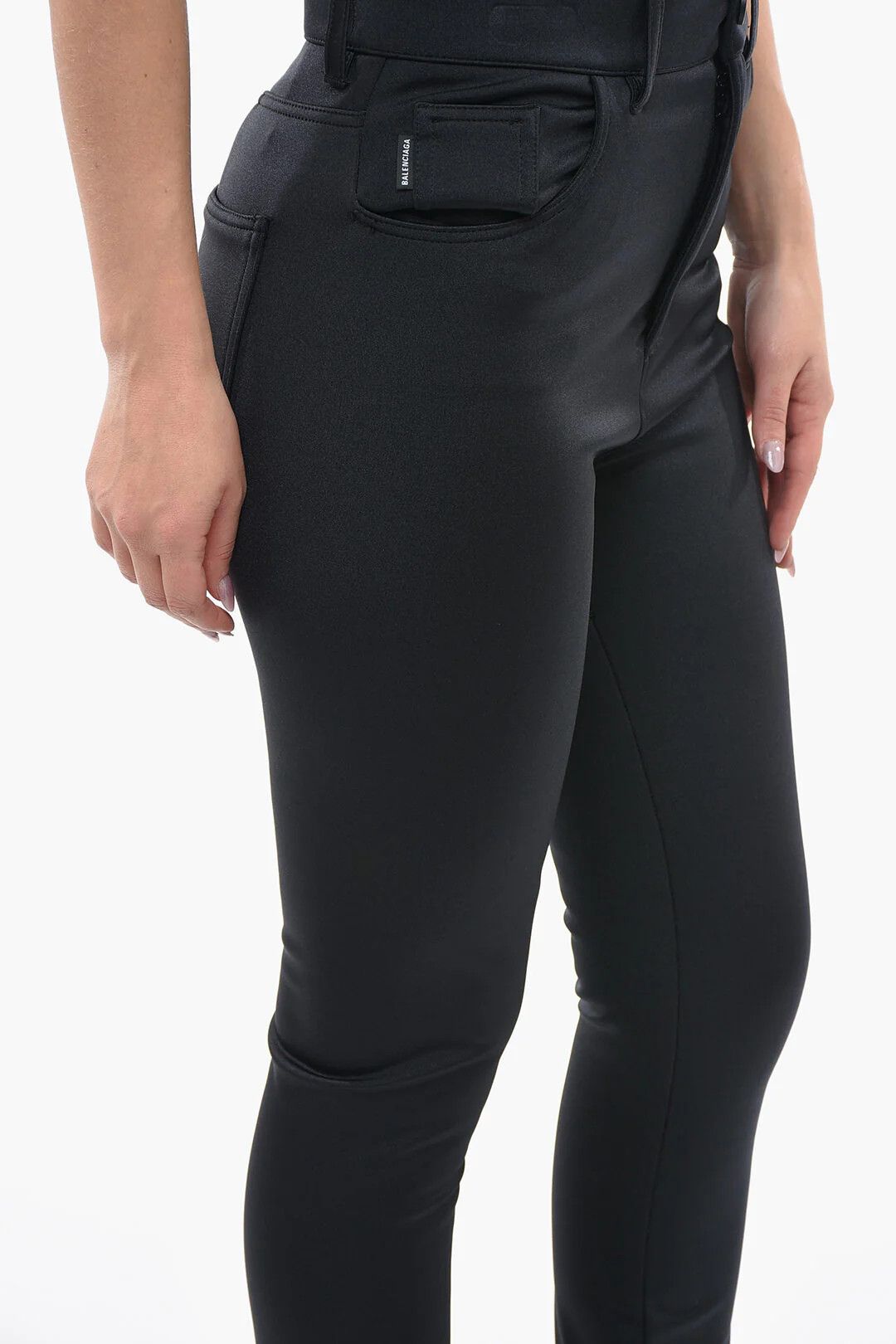Balenciaga og1mm0326 Stretch Leggings in Black Size 27" / US 4 / IT 40 - 3 Thumbnail
