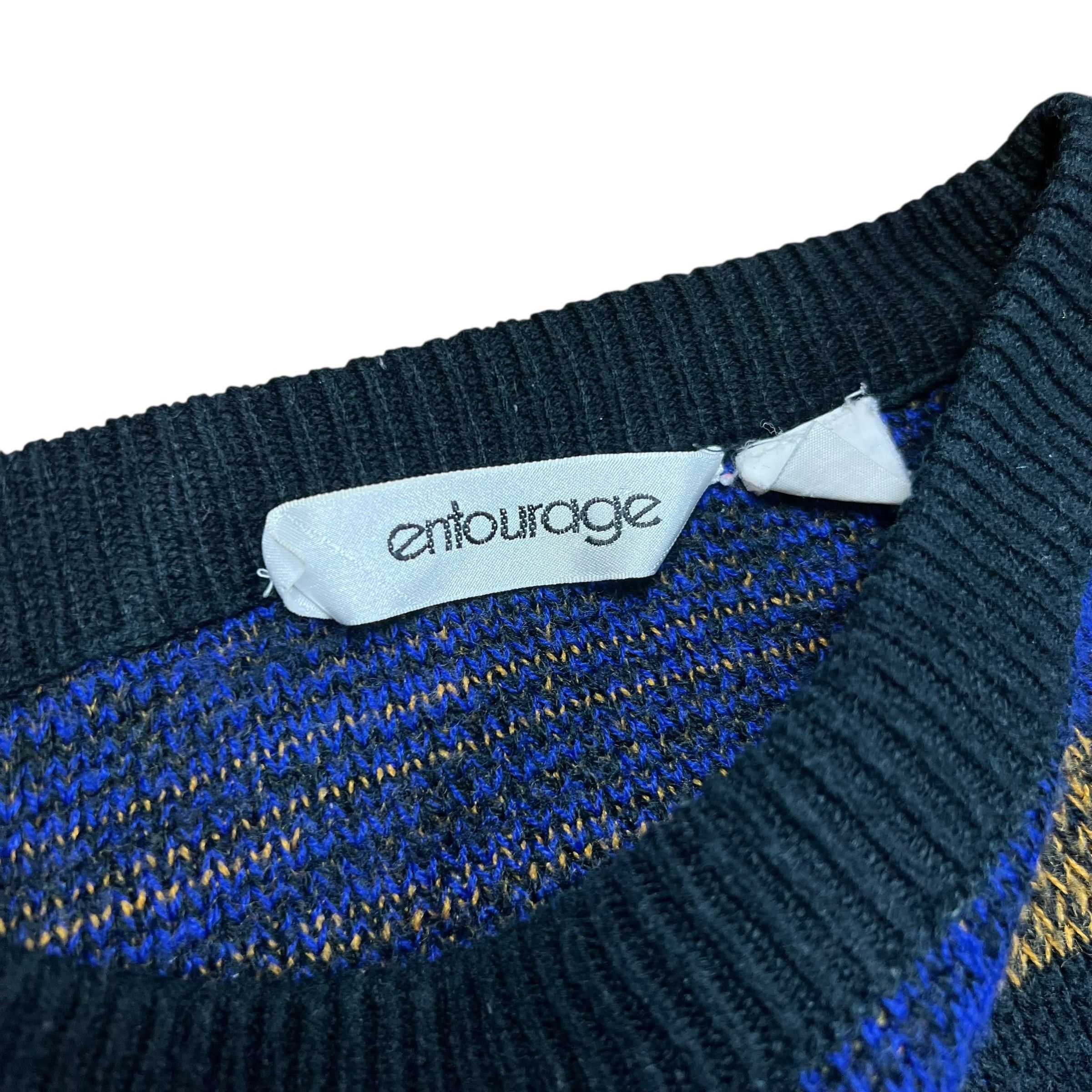 Vintage Entourage Black & Purple Diamond Knit Sweater - L Size US L / EU 52-54 / 3 - 2 Thumbnail