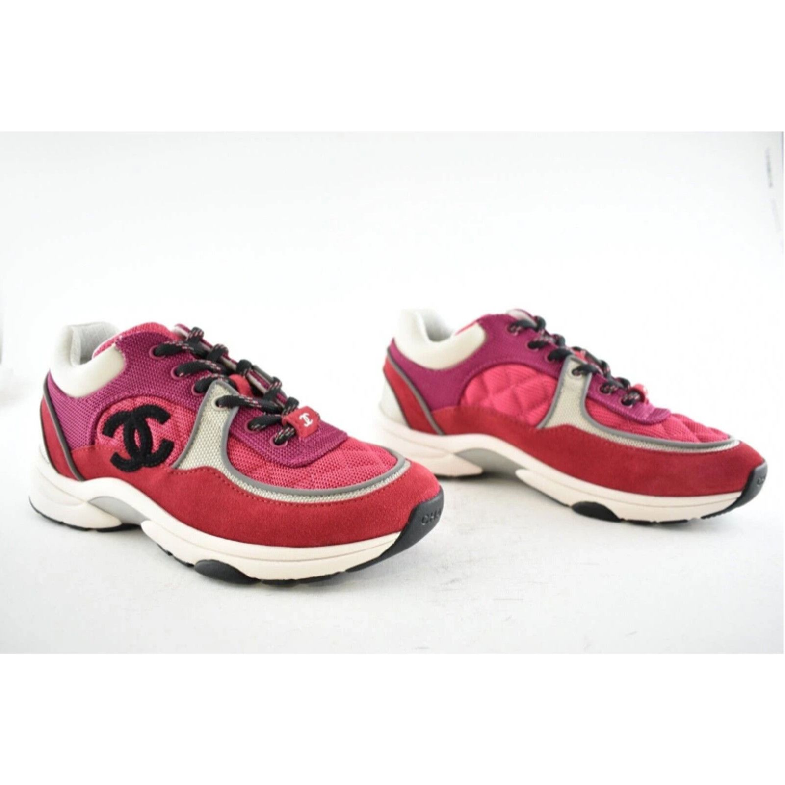 Chanel 21B CC Logo Tie Flat Runner Trainer Sneaker 39.5 Size US 9.5 / IT 39.5 - 2 Thumbnail