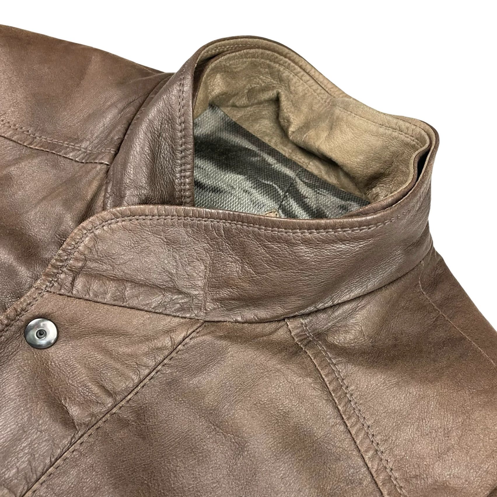 Johnston & Murphy Johnston & Murphy Men’s Bomber Jacket Leather Brown • Size 38 • Full Zip • Lined • Stand-Up Collar • Regular Fit • 100% Leather • Casual Jacket Size US XXS / EU 40 - 2 Thumbnail
