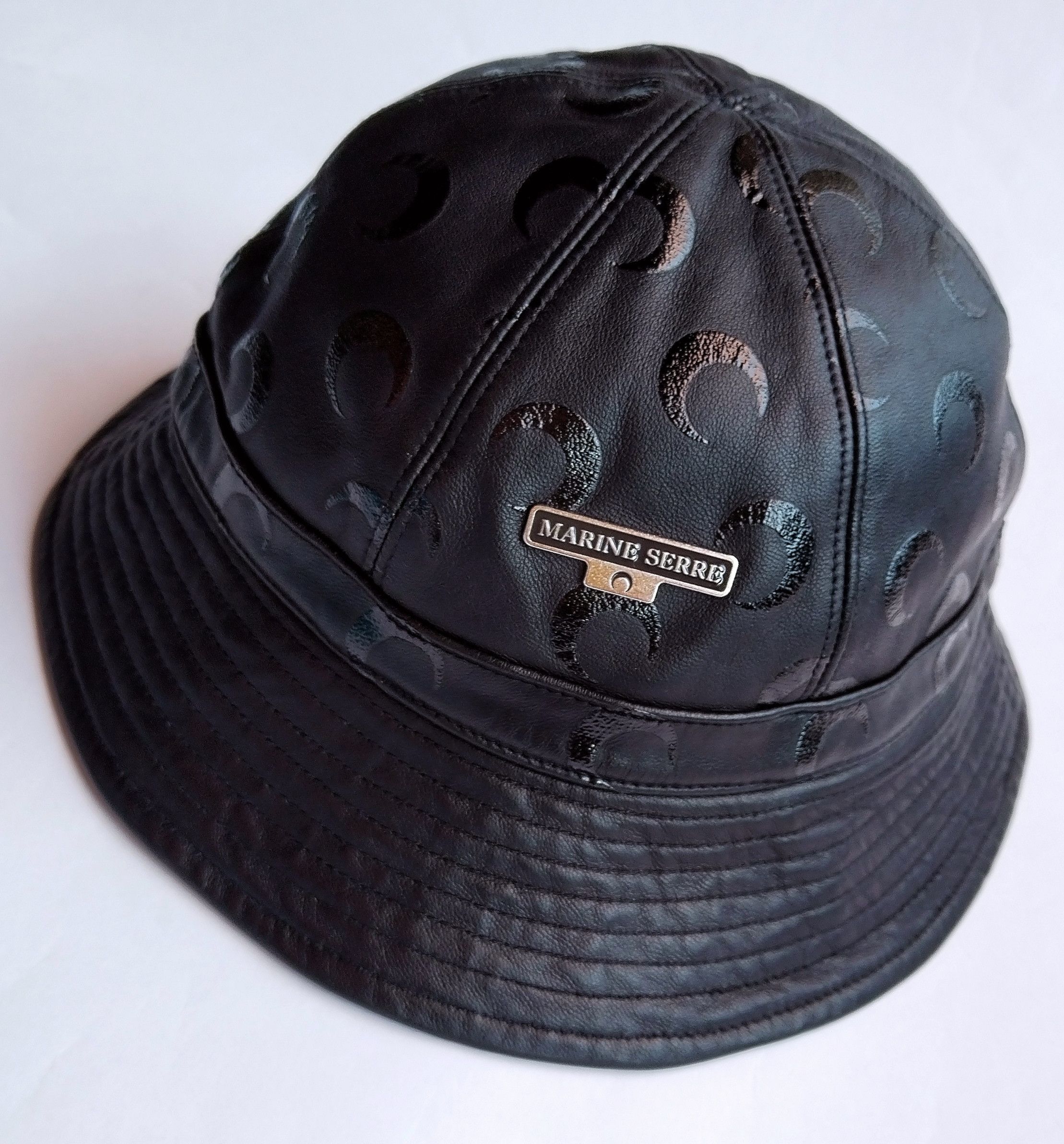 Marine Serre Leather bucket hat Size ONE SIZE - 10 Thumbnail