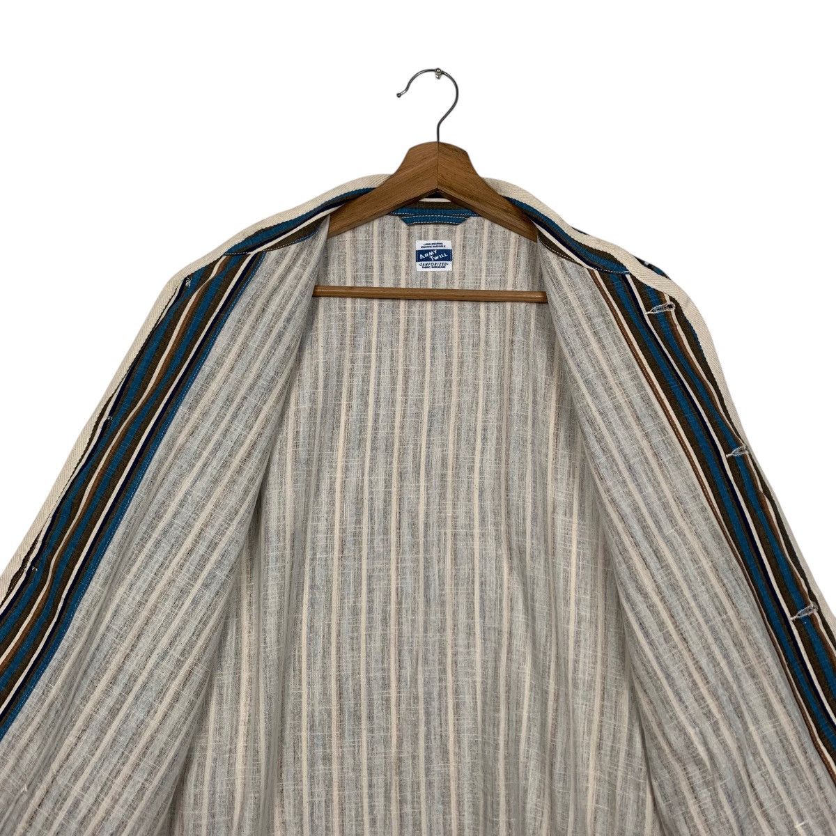 Vintage ☀️Nice design Army Twill stripe sanforized button jacket Size US L / EU 52-54 / 3 - 10 Thumbnail