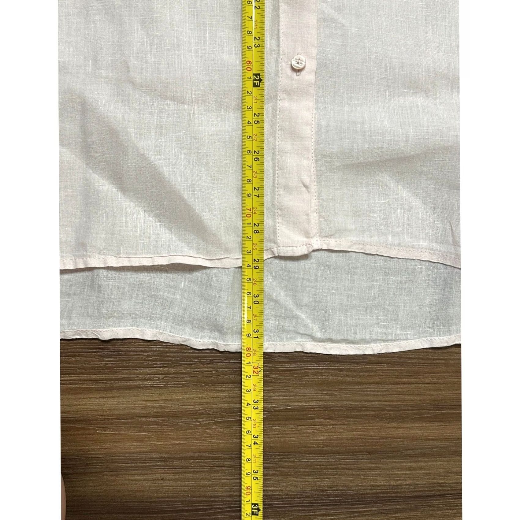 Eileen Fisher Eileen Fisher Pink Organic Linen Crinkle Classic Collar Button Up Shirt Sz L Size L / US 10 / IT 46 - 4 Thumbnail