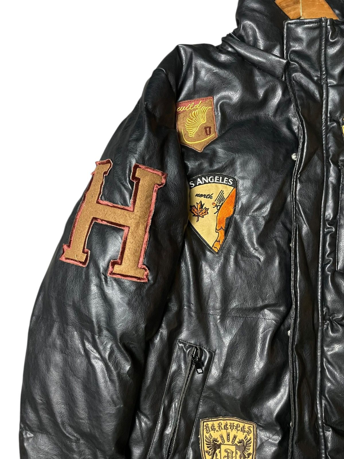 Japanese Brand × Vintage CLONE DEVGRU Embroidered Patches Puffer Leather Jacket (115) Size US L / EU 52-54 / 3 - 3 Thumbnail