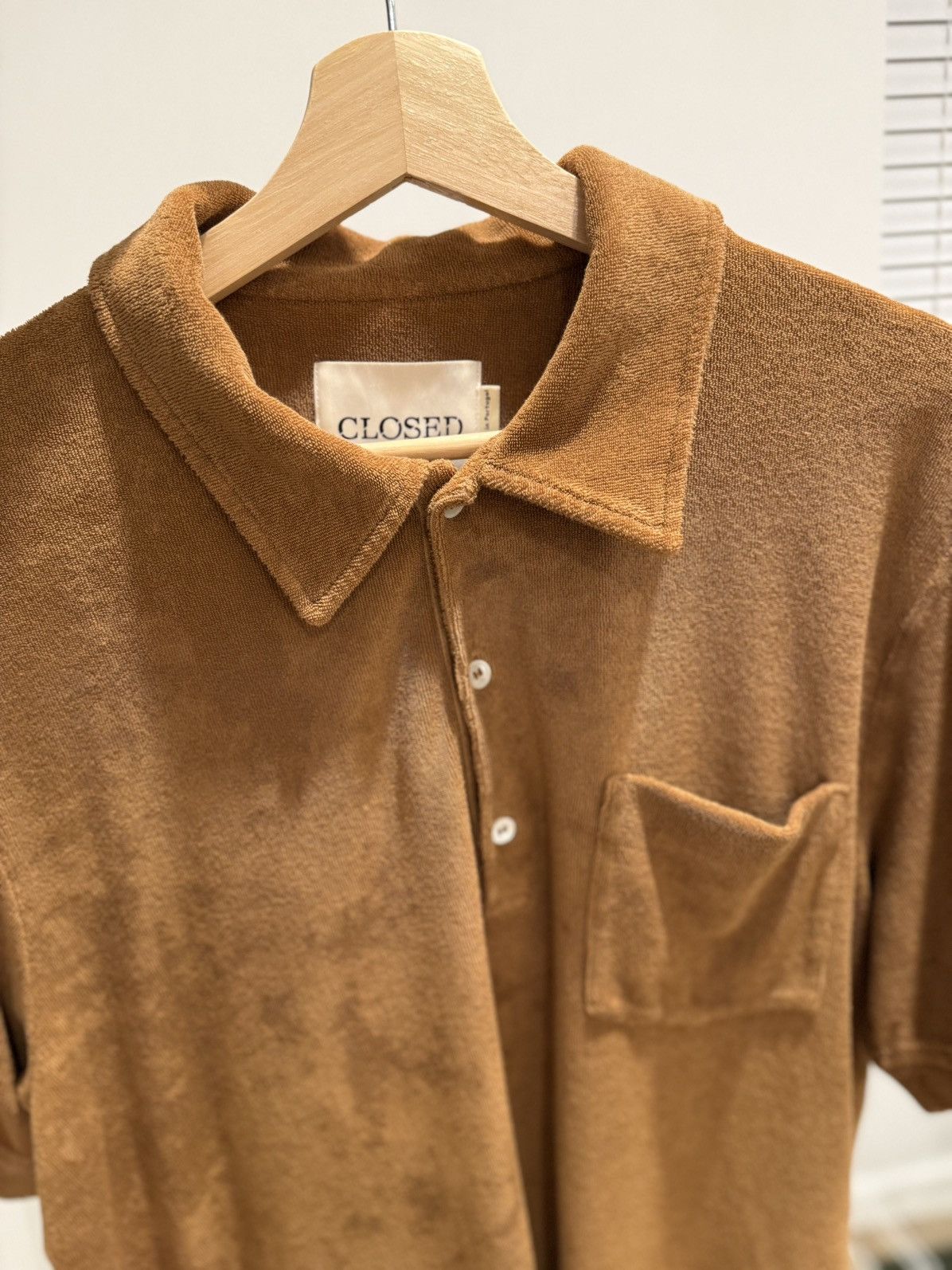 CLOSED CLOSED Terry Cloth Polo Shirt – Brown / Rust Size US L / EU 52-54 / 3 - 7 Thumbnail
