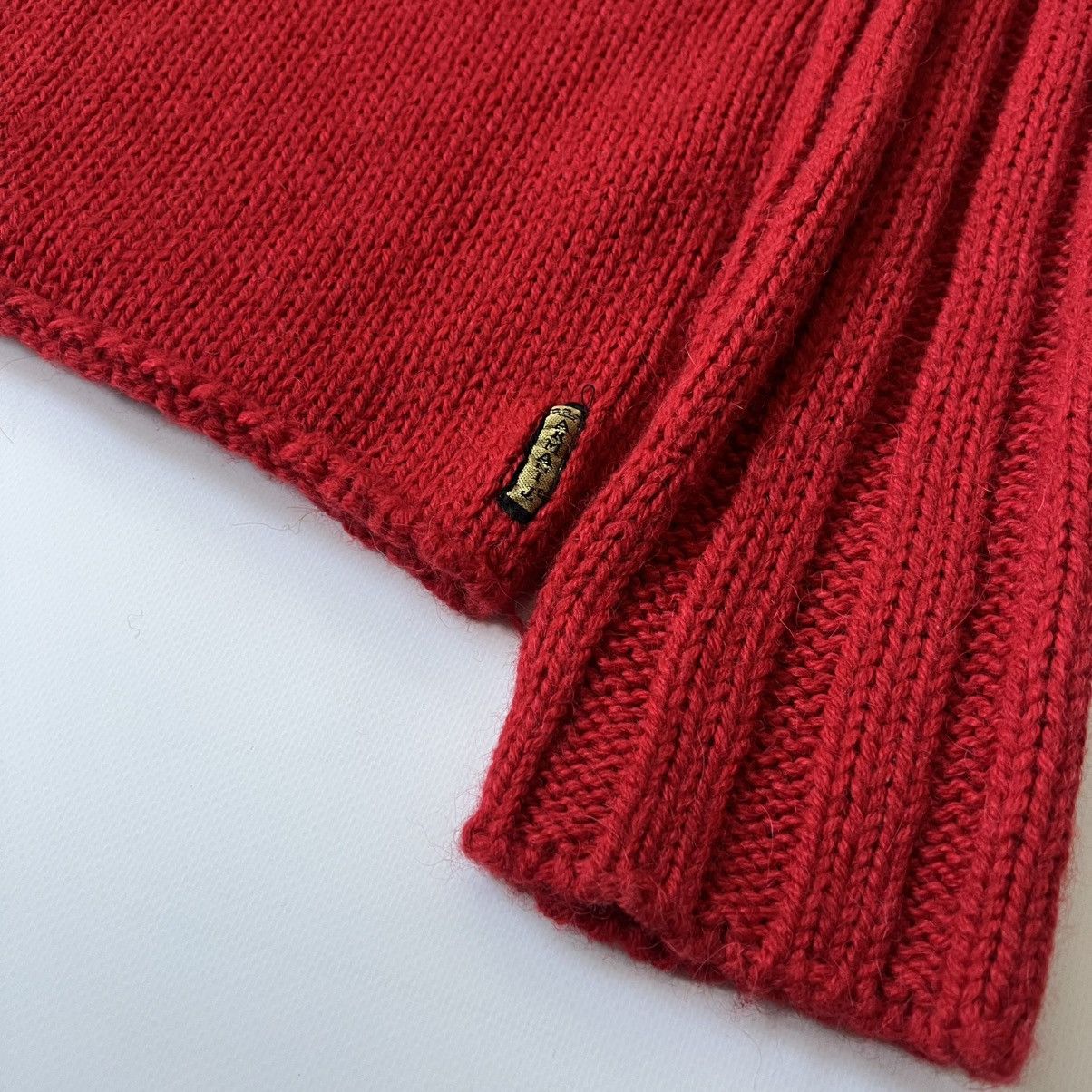 Armani Vintage Y2K Armani Jeans Red Knit Tiger Sweater Alpaca Woo Size US M / EU 48-50 / 2 - 4 Thumbnail