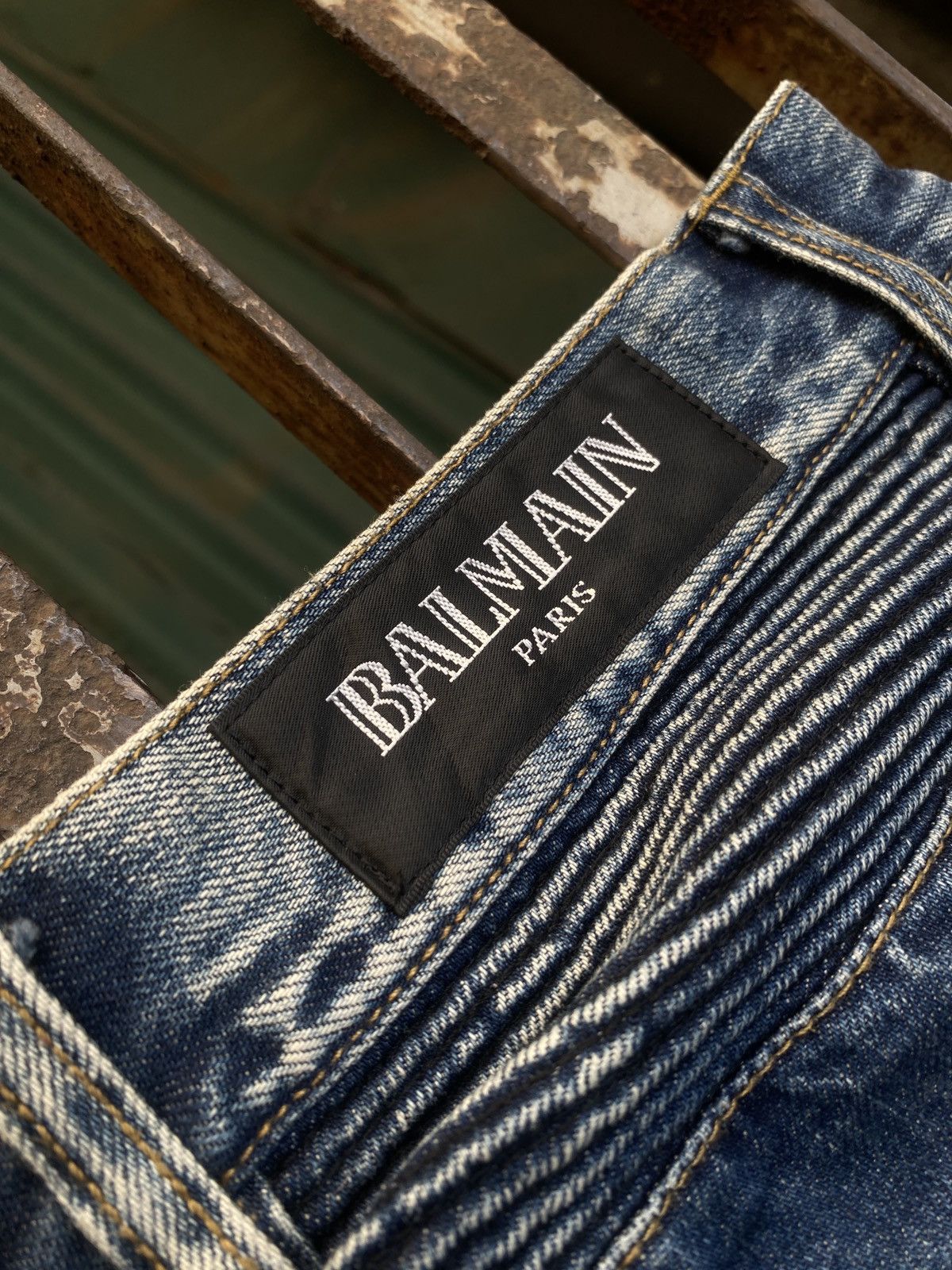 Balmain Balmain - Distressed Biker Jeans Denim Blue Washed Size US 30 / EU 46 - 10 Thumbnail