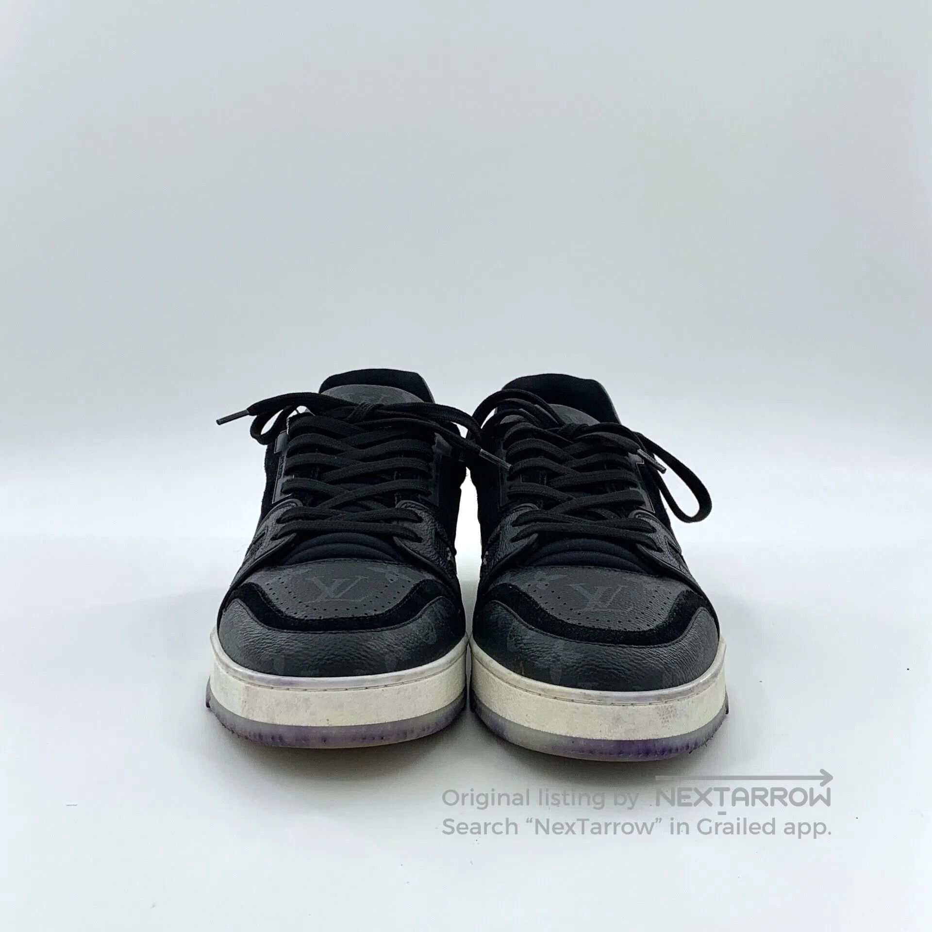Louis Vuitton Louis Vuitton Black Logo Monogrammed Lace-up Leisure Flat- Size US 8.5 / EU 41-42 - 3 Thumbnail