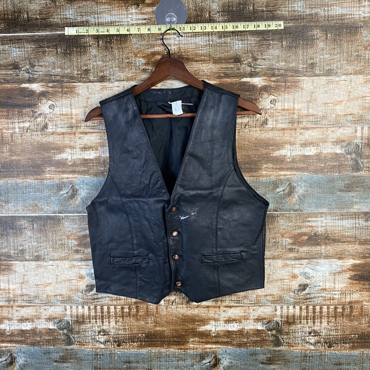 Genuine Leather DL Vedunci Black Leather vintage Vest #C1137 Size M / US 6-8 / IT 42-44 - 1 Thumbnail