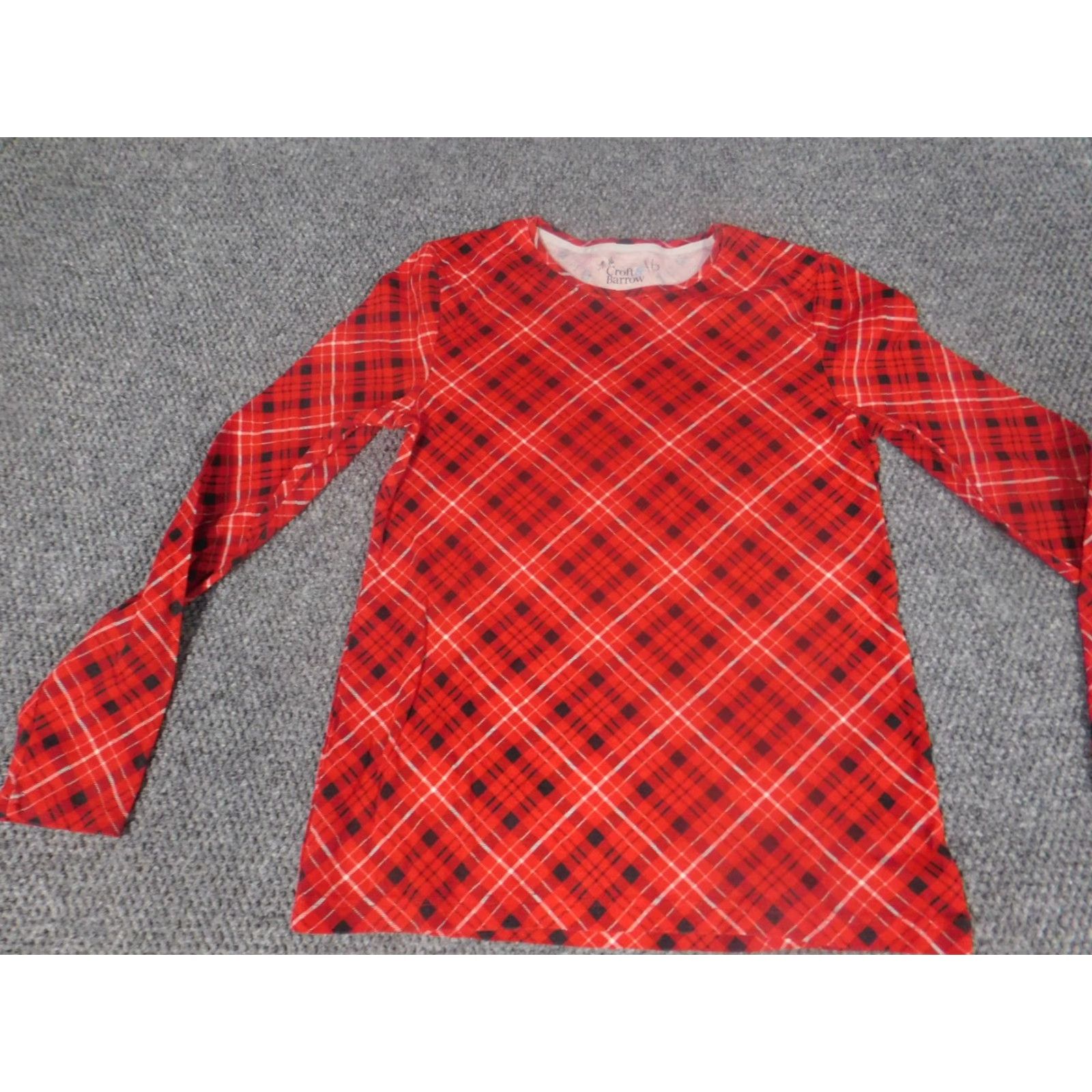 Croft & Barrow Croft & Barrow Blouse Womens Small Red Plaid Crew Neck Casual Shirt Top Size S / US 4 / IT 40 - 3 Thumbnail