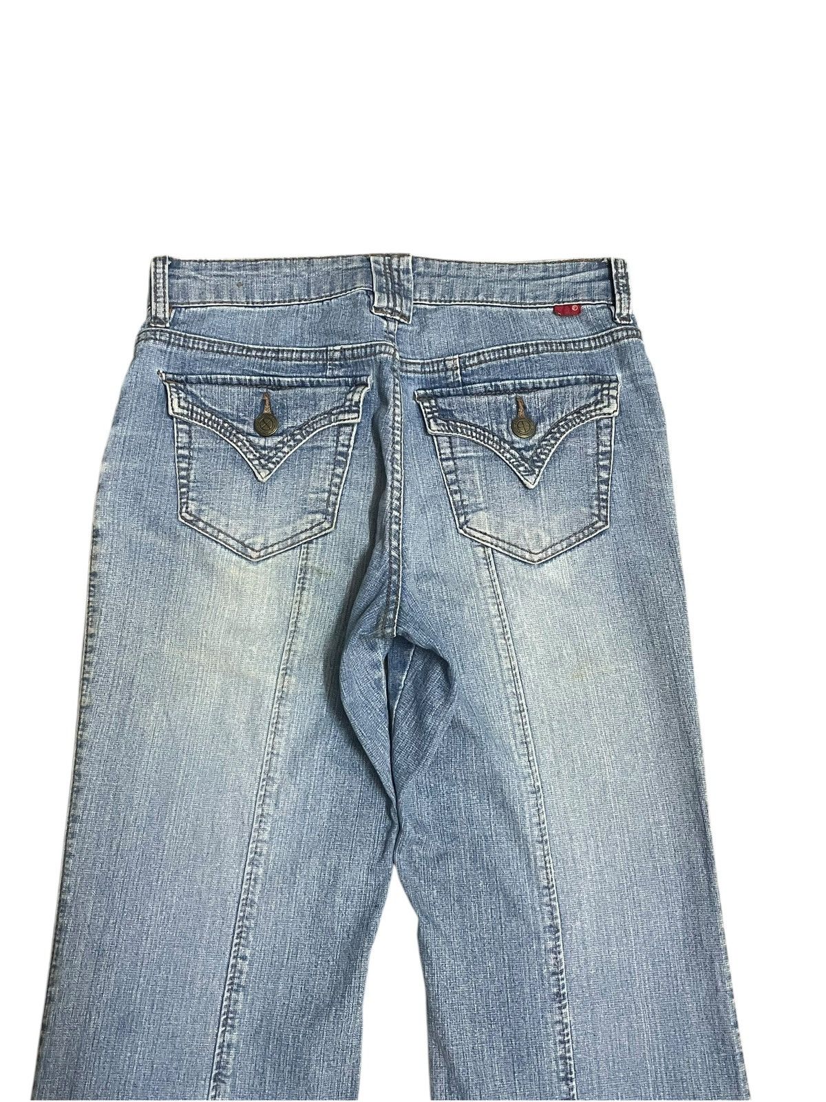 Japanese Brand Vtg Japanese Women’s Denim Punk Style Buckle Wide Leg Jeans Size 27" / US 4 / IT 40 - 8 Thumbnail