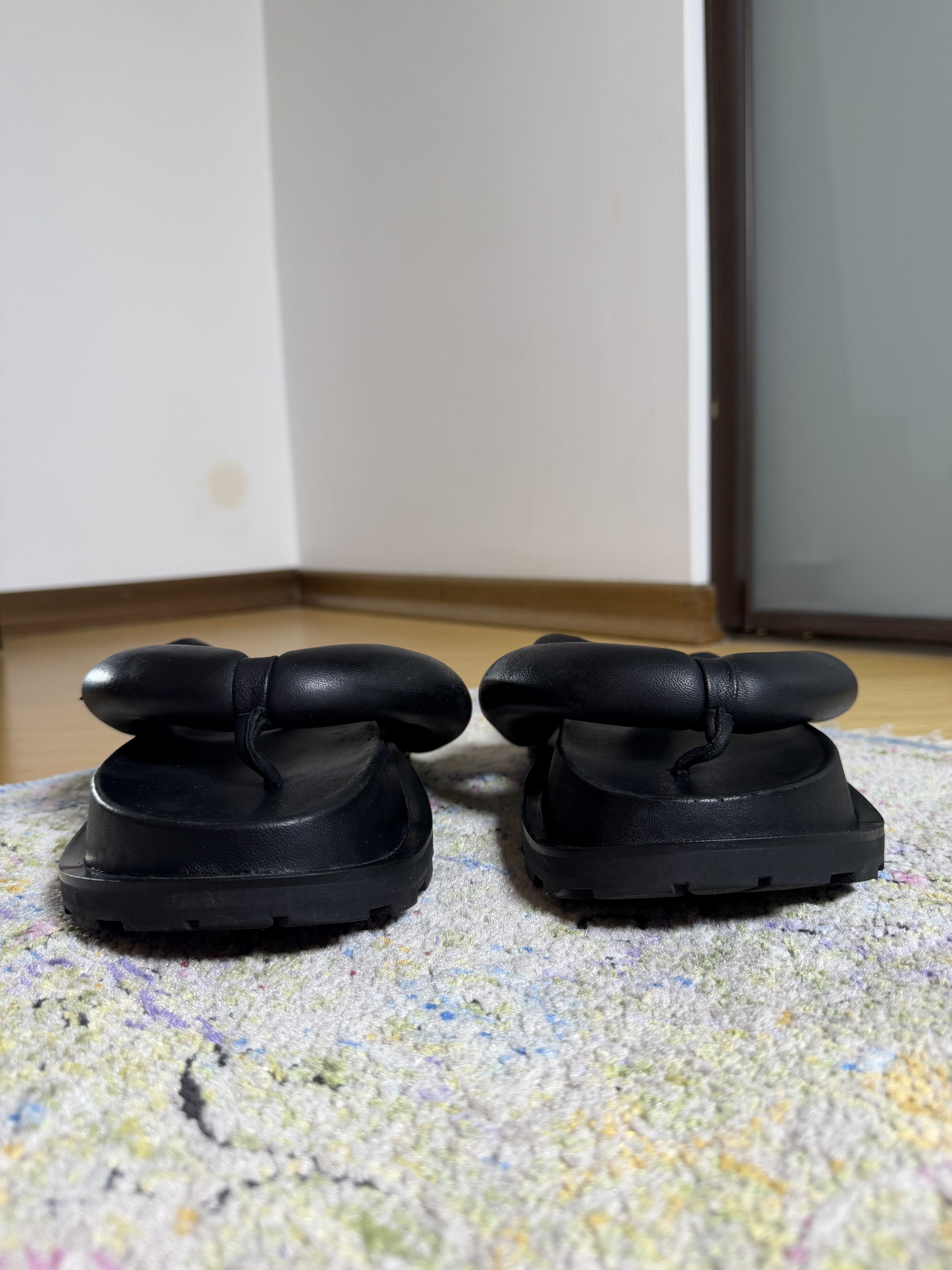 Jil Sander Jil Sander Padded Leather Sandals in Black Size US 10 / IT 40 - 4 Thumbnail