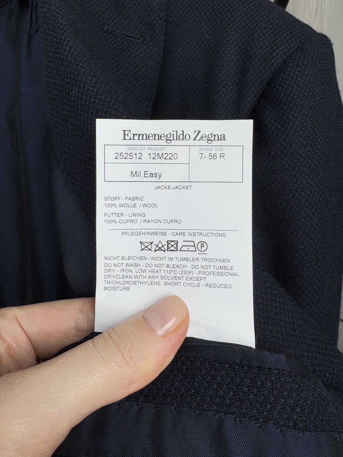 Ermenegildo Zegna Ermenegildo Zegna Milano Easy Navy Blue wool jacket blazer Size 46R - 11 Thumbnail