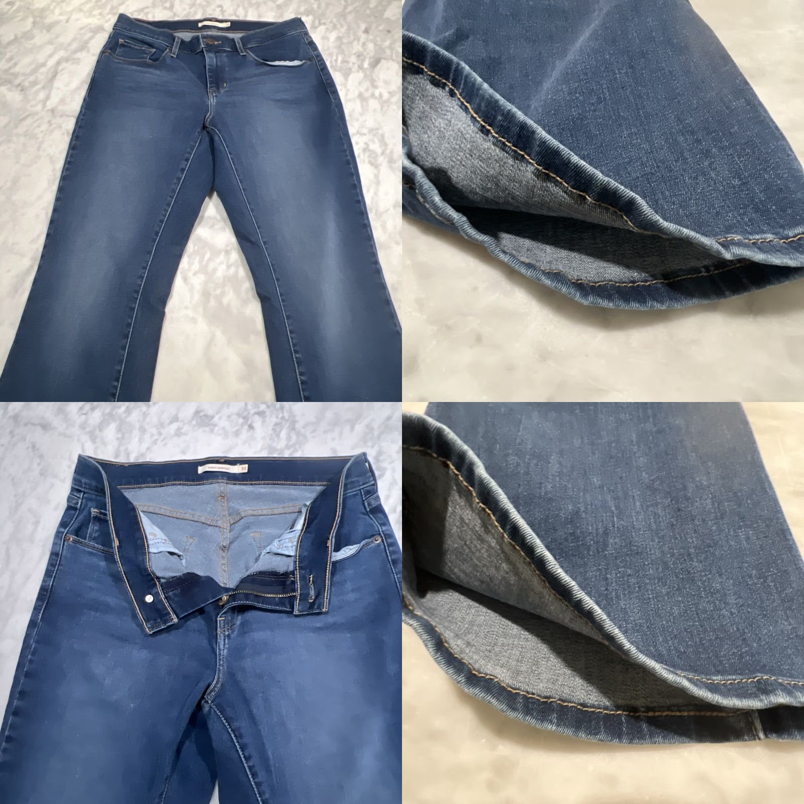 Levi's VINTAGE Levis Jeans Curvy Bootcut Womens 31 Stretch 32L Blue Faded Size 31" - 8 Thumbnail