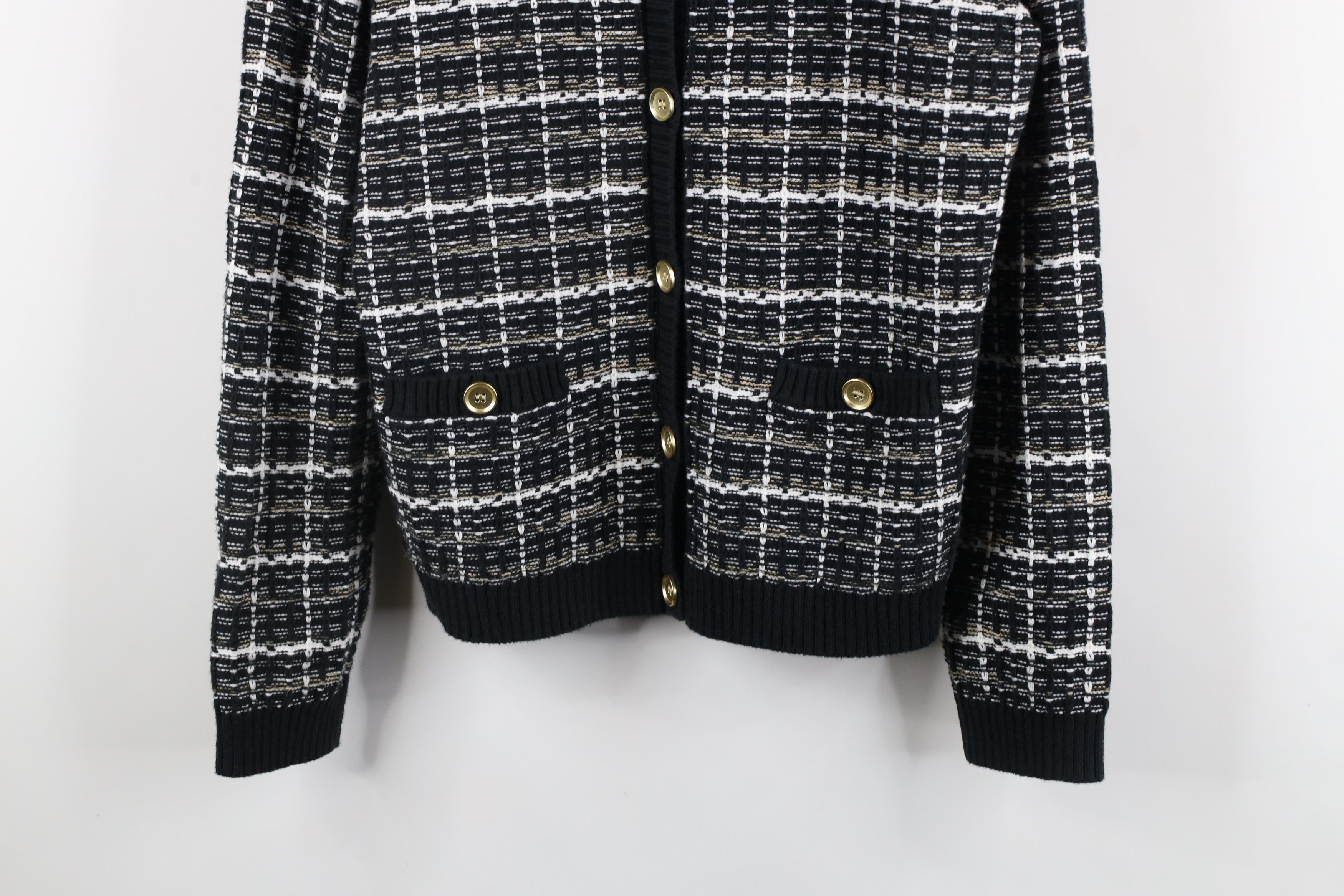 J.Crew × Vintage J Crew Lady Cardigan Sweater Jacket Striped Brushed Yarn Size XL / US 12-14 / IT 48-50 - 3 Thumbnail