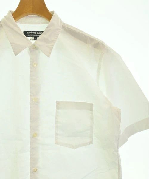 Comme des Garcons Homme Deux Shirt Short Sleeve Plain Chest Pocket Cotton White Size US L / EU 52-54 / 3 - 4 Thumbnail