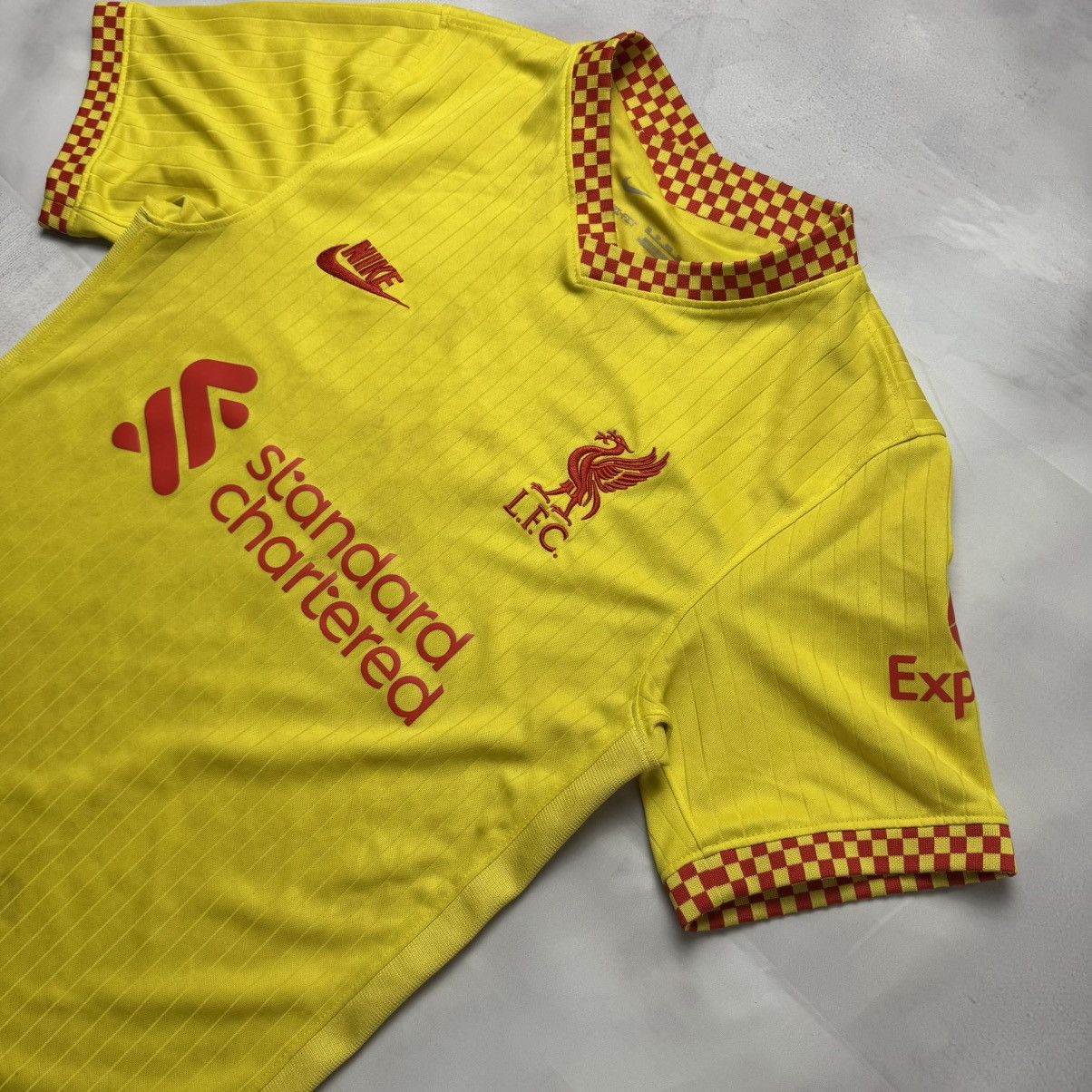 Nike Nike Liverpool 2021-22 Third Jersey Yellow Red Check XS Size US XS / EU 42 / 0 - 4 Thumbnail