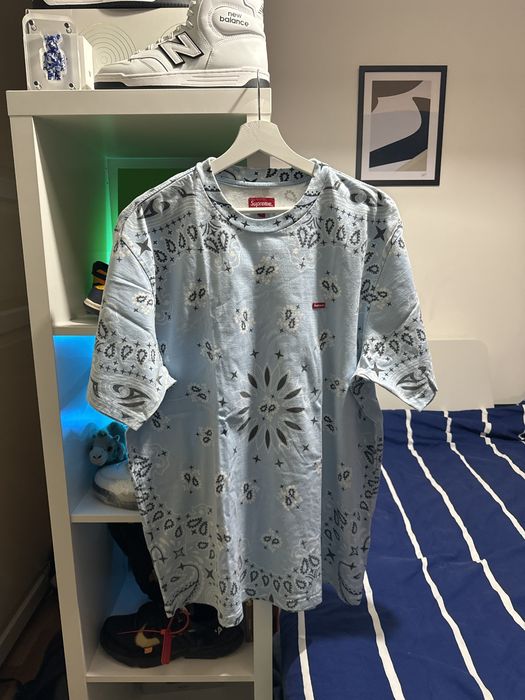 Supreme Supreme Bandana Small Box Tee Light Blue | Grailed