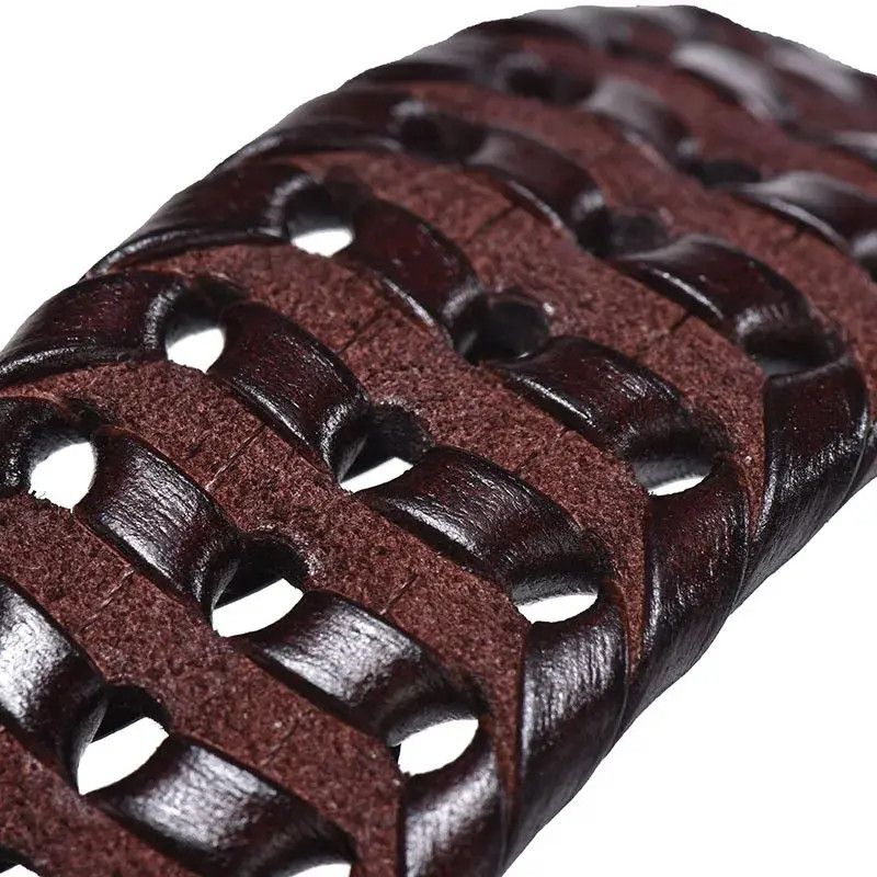 Japanese Brand × Vintage Men Brown Leather Braided Belt Size ONE SIZE - 3 Thumbnail