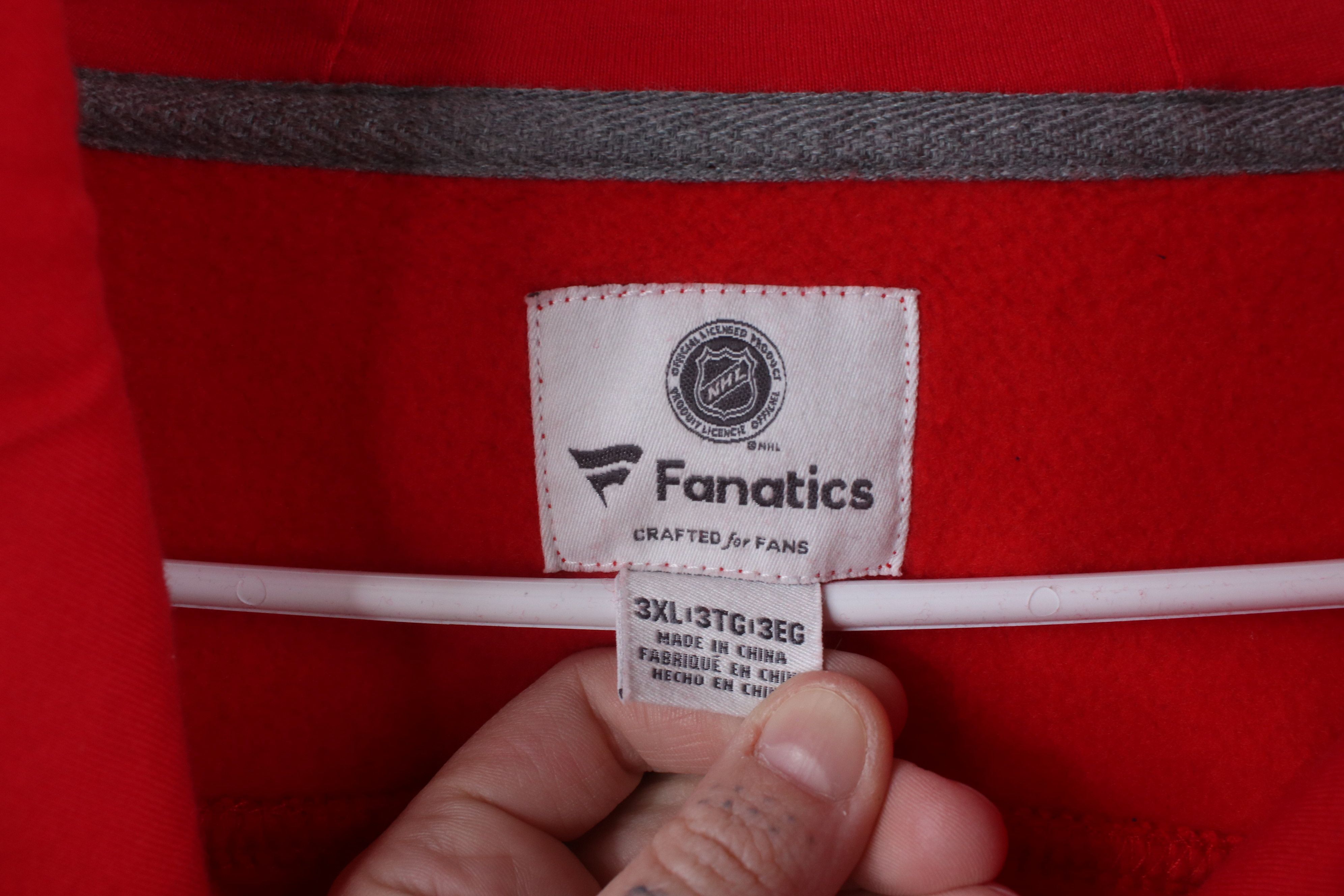 Vintage Fanatics Blackhawks Hockey Jersey Hoodie Sweatshirt Red Size US XXL / EU 58 / 5 - 9 Thumbnail