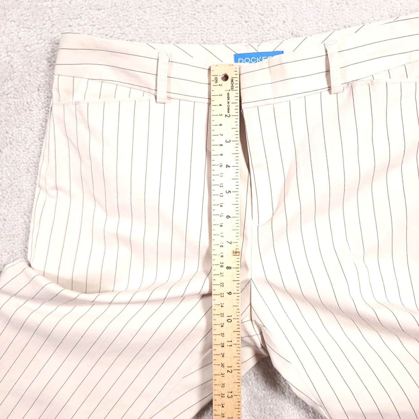 Dockers DOCKERS Capri Nouveau Fit Pants Women's 10 Tan Black Pinstripe Stretch Crop Size 32" / US 10 / IT 46 - 7 Thumbnail