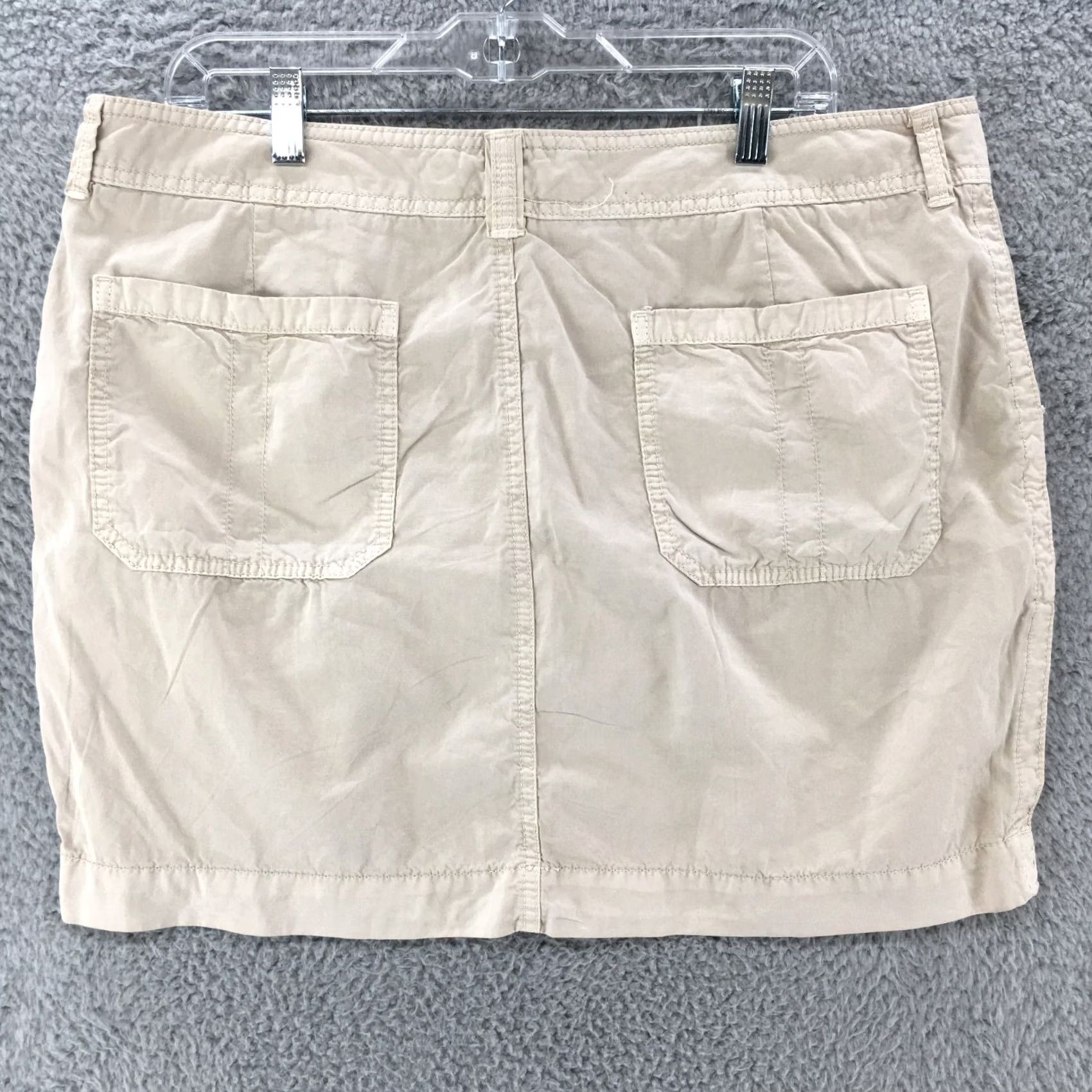 Old Navy Old Navy Skirt Womens 14 Beige Cotton Mini Button Fly Slash Pockets Casual Size 36" / US 14 / IT 50 - 7 Thumbnail