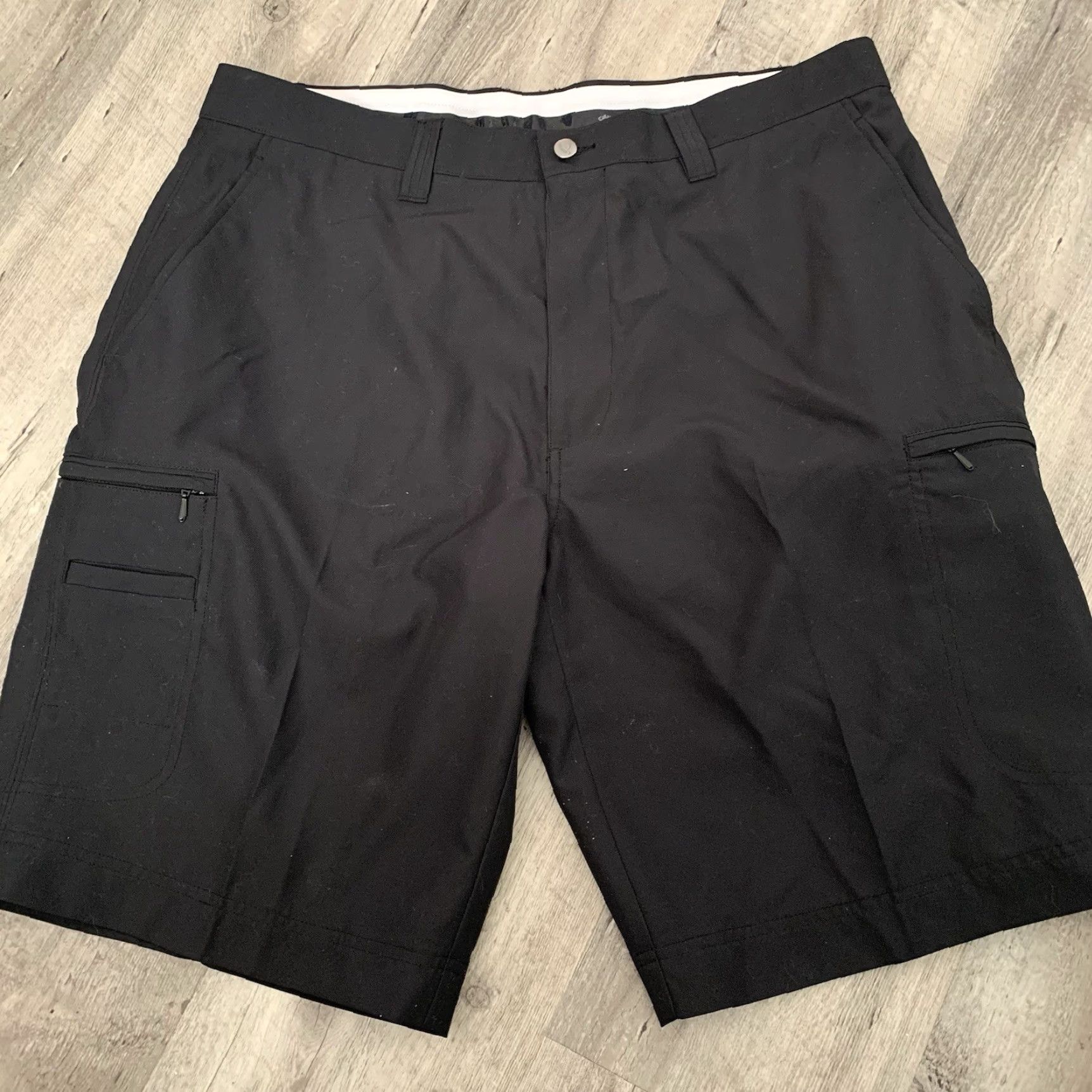 Callaway Callaway Men's Shorts Cargo 10” Inseam Black Polyester Woven Pockets Flat Front Regular Fit 36in 36 | Golf, Sports, Outdoor, Travel, Workwear Size US 36 / EU 52 - 6 Thumbnail