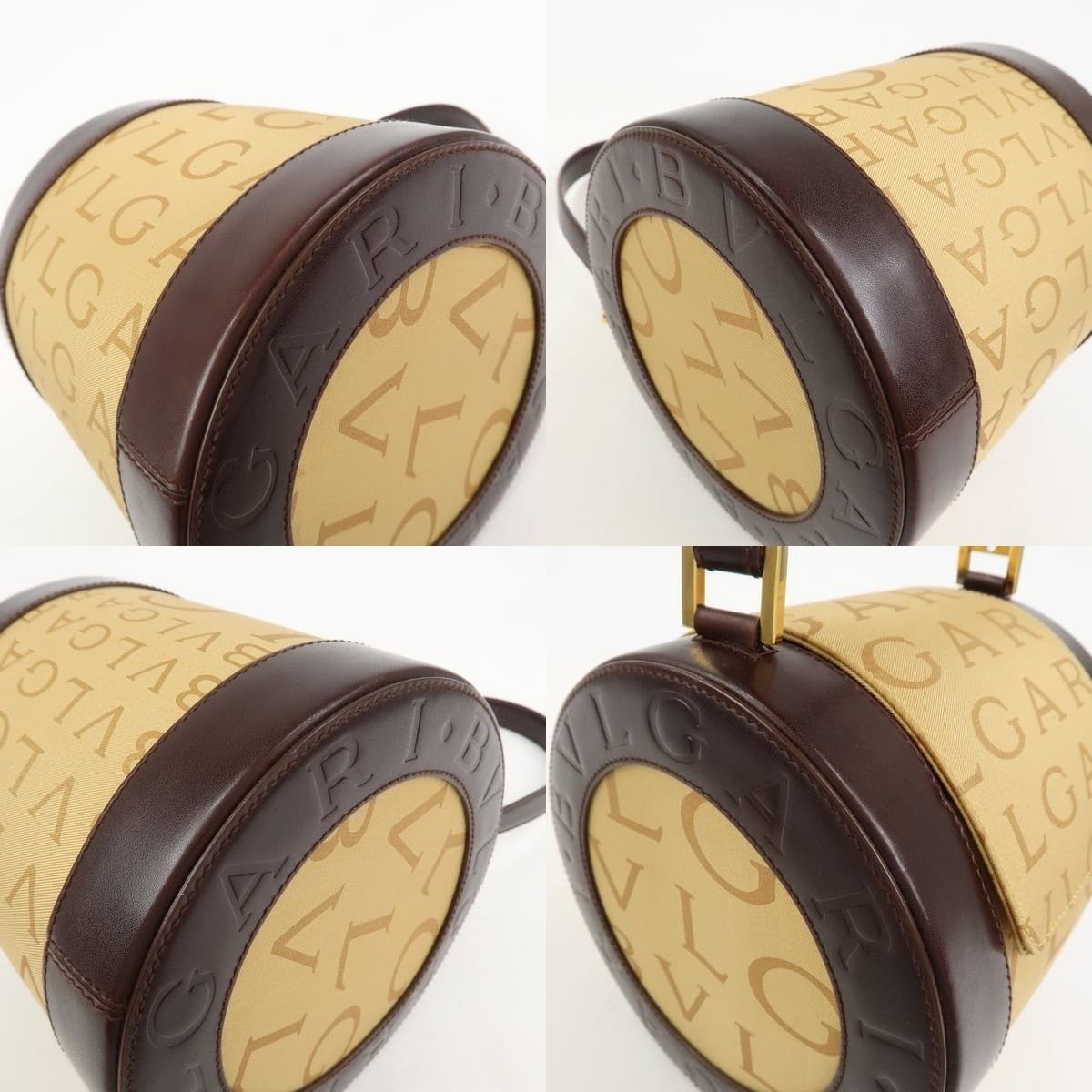 Bvlgari Bvlgari B-zero1 Drum Canvas Shoulder Bag Brown Size ONE SIZE - 5 Thumbnail