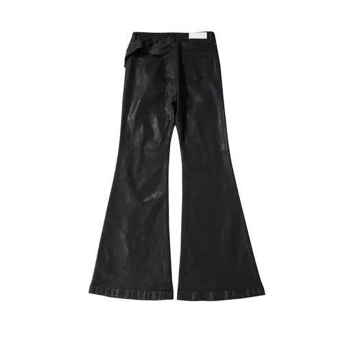VIBE Streetwear Wax Leather Stretch Hombre Baggy Flare Pants Size US 33 - 4 Thumbnail