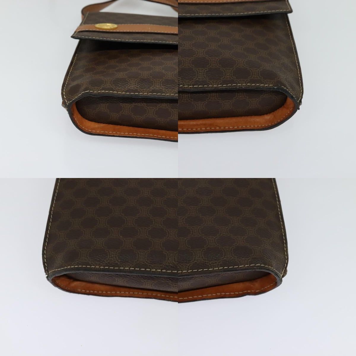 Celine CELINE Macadam Canvas Coin Shoulder Bag Pvc Leather Brown Size ONE SIZE - 10 Thumbnail