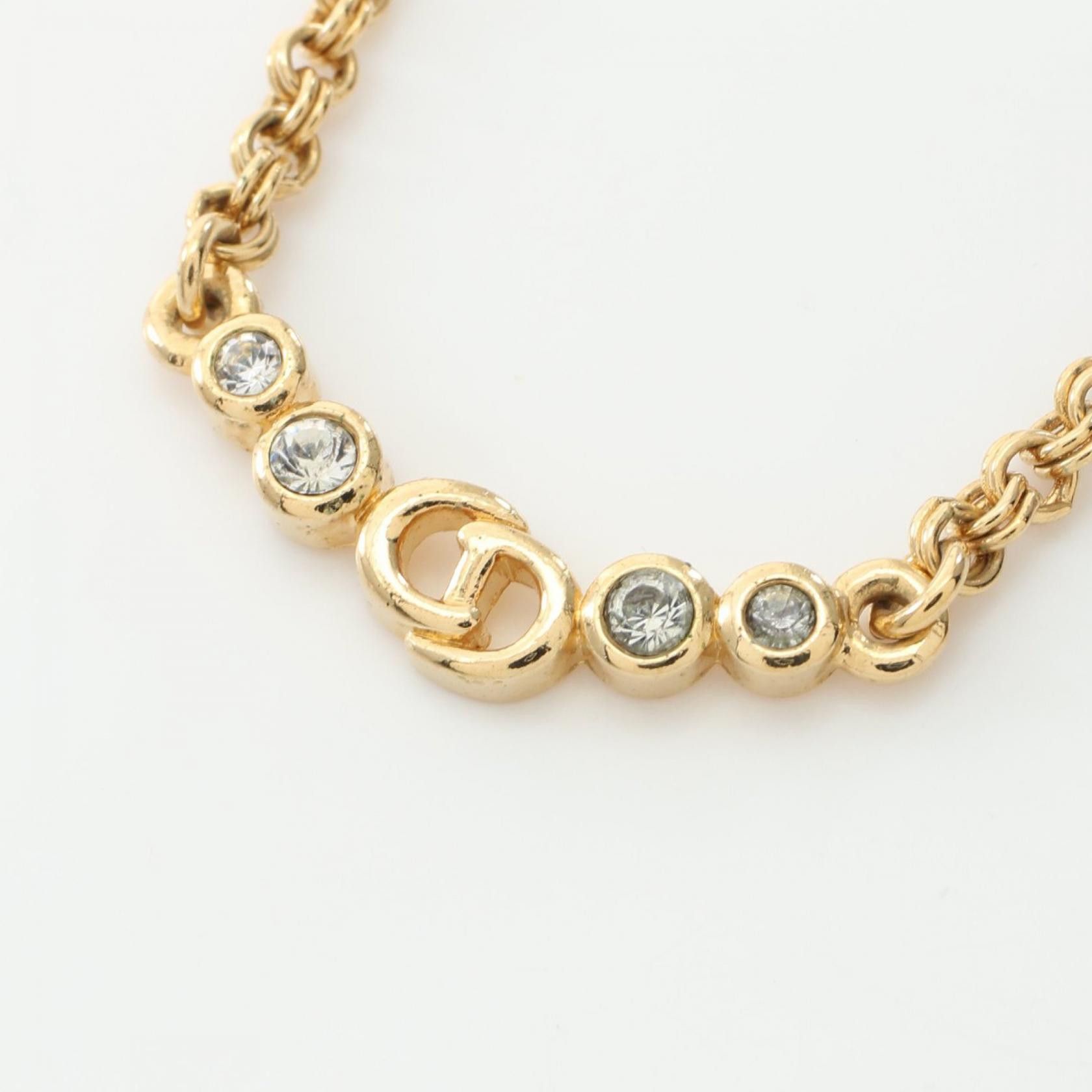 Dior Dior CD Logo Rhinestone Necklace Metal Necklace in Very Good Condition Size ONE SIZE - 1 Thumbnail