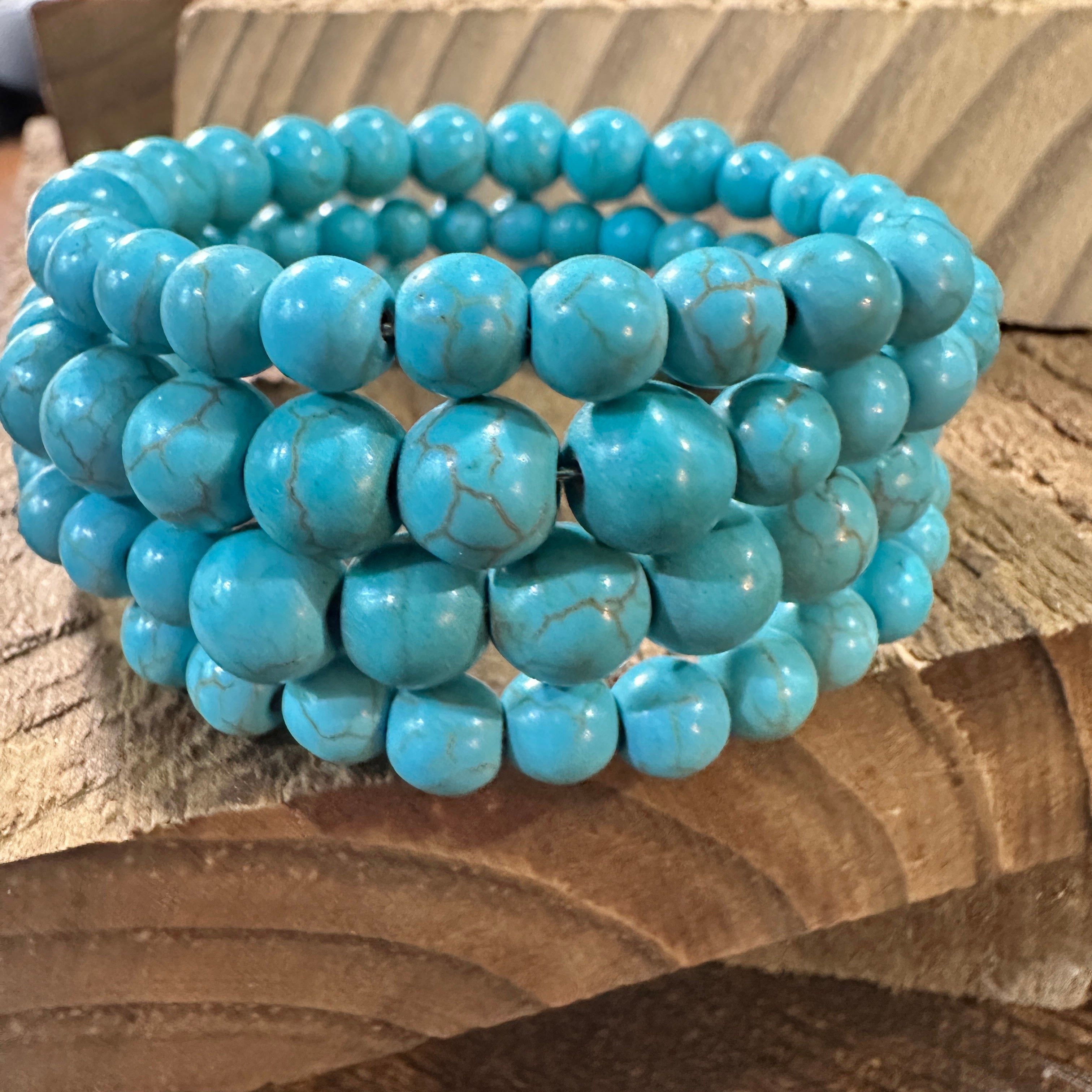 Other Handmade Synthetic Turquoise Wrap Bracelet Fashion, Southwes Size ONE SIZE - 1 Thumbnail
