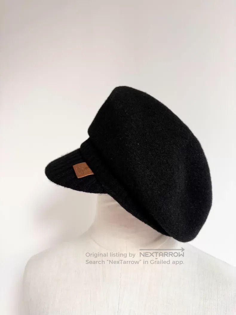 Vivienne Westwood Vivienne Westwood Black Leather Saturn Beret Forward Hat Size ONE SIZE - 1 Thumbnail