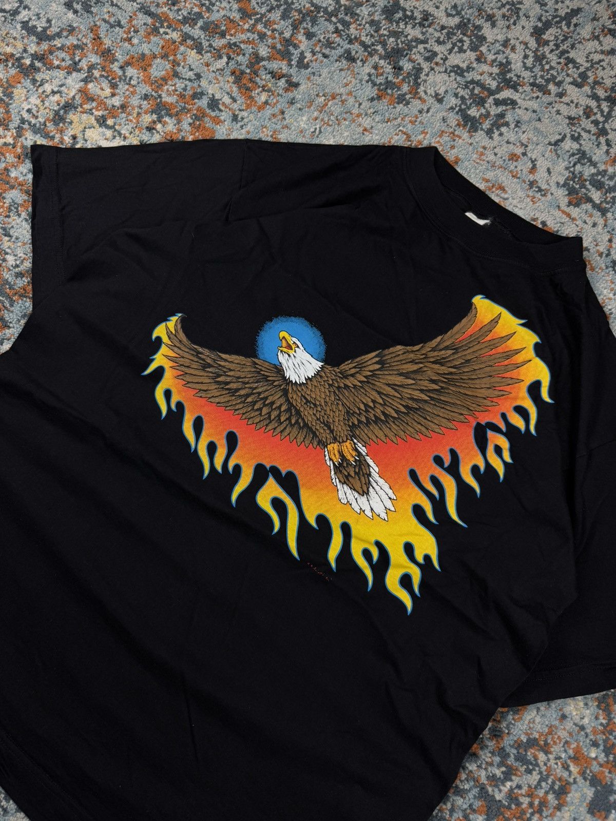Vintage Vintage 90s bald eagle flame graphic tee Size US XL / EU 56 / 4 - 3 Thumbnail