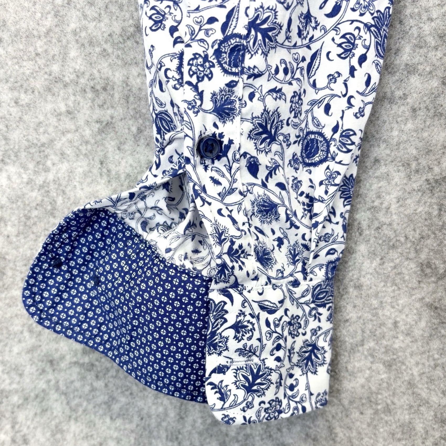 NEXT NEXT Floral Print Shirt Navy White, Short/Long Sleeve? Button-Up Regular Fit Mens Small — Cotton, Casual, Vintage: No Size US S / EU 44-46 / 1 - 4 Thumbnail